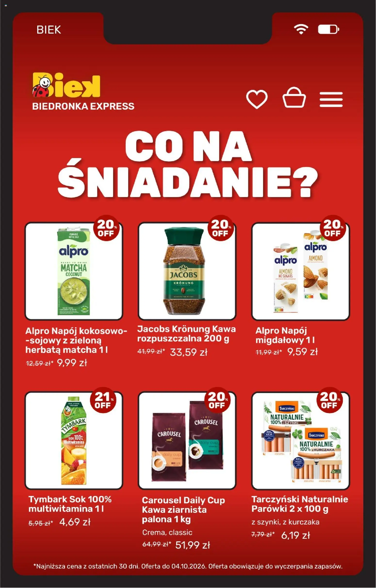 Biedronka Polsko leták - BIEK od 02.10.2026 | Strana: 13 | Produkty: Jacobs Kronung, Matcha, Jacobs, Alpro