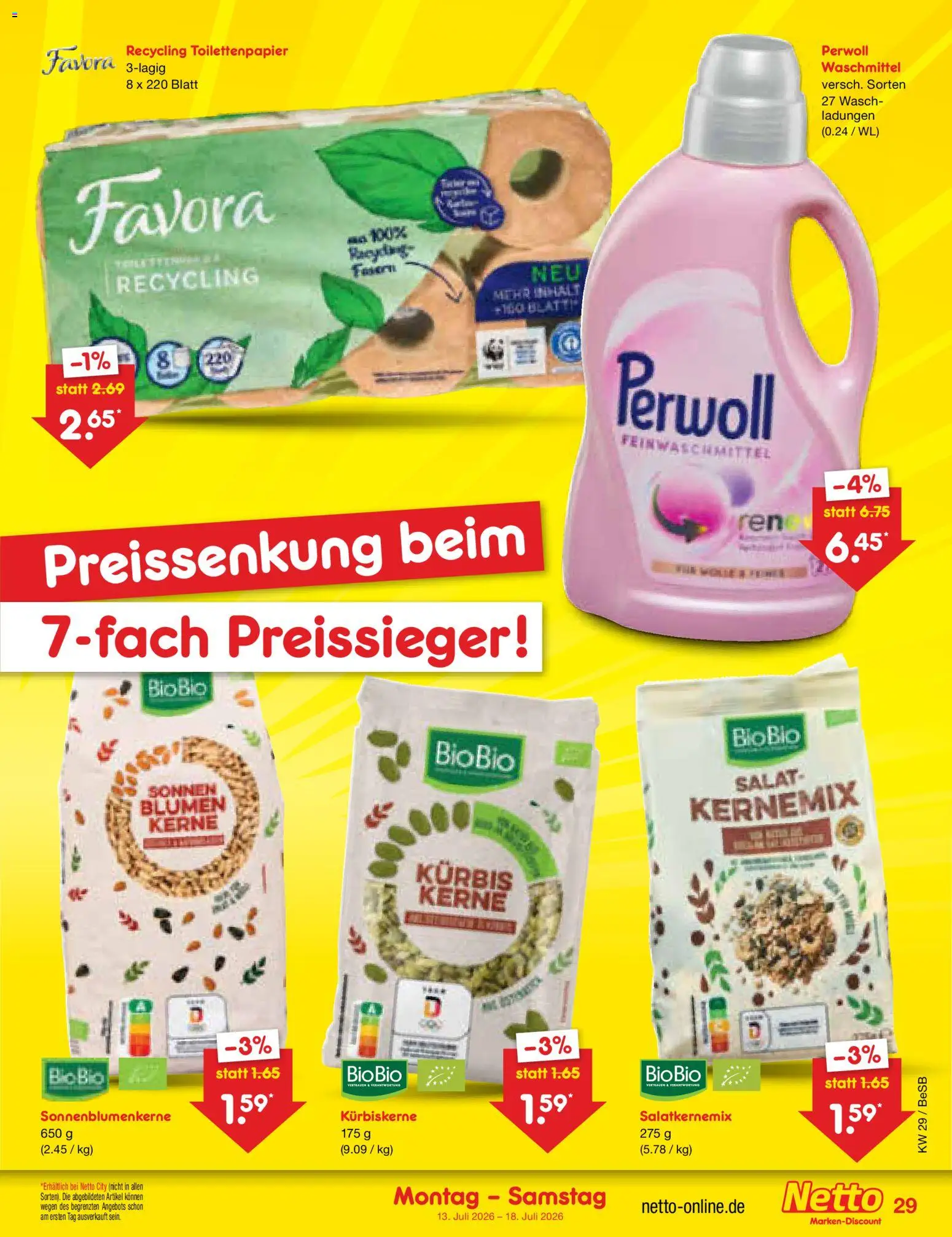 Netto Marken-Discount Prospekt – gültig ab 13.07.2026 | Seite: 39 | Produkte: Blumen, Perwoll, Kürbis, Salat