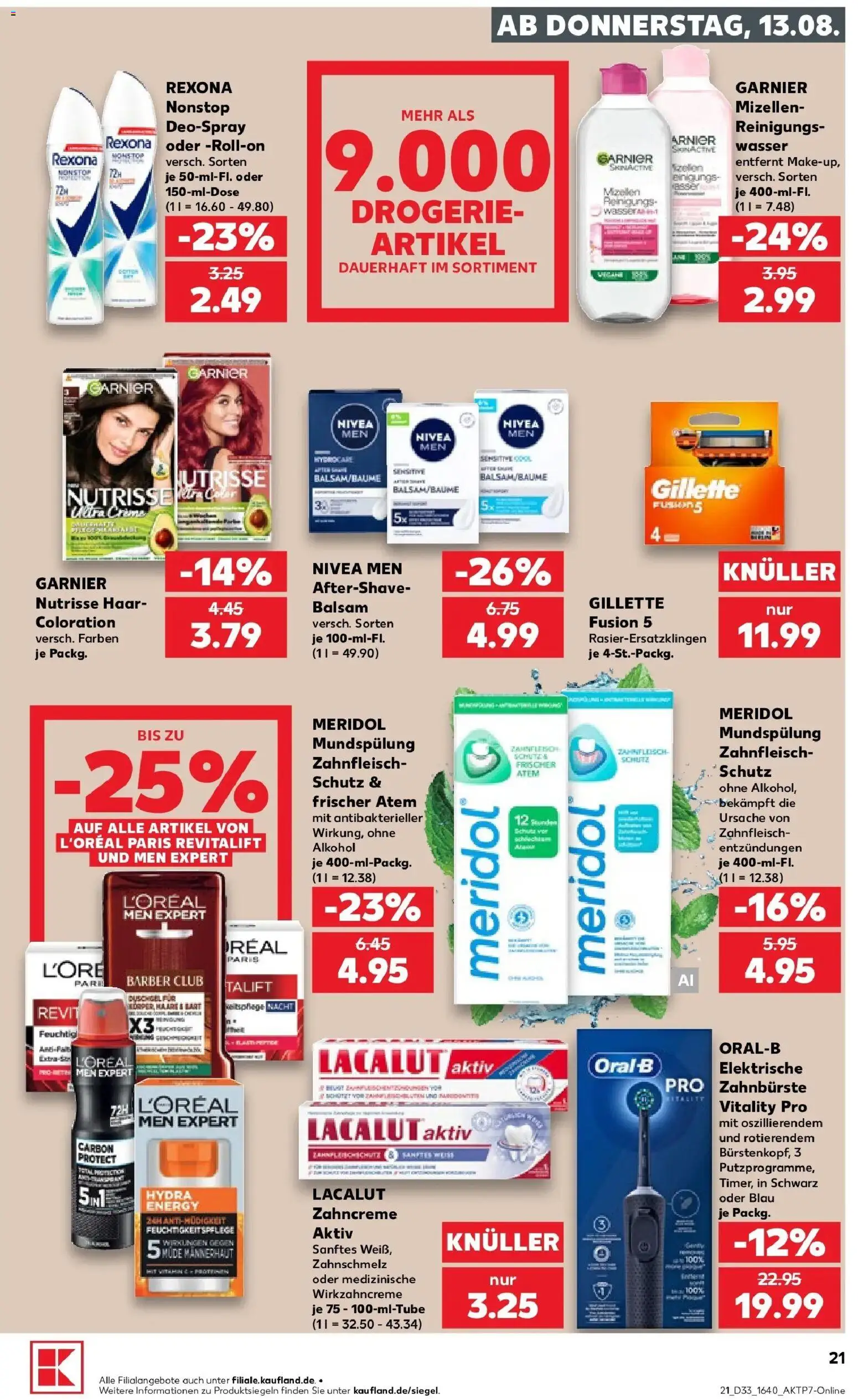 Kaufland Prospekt Westerburg – gültig ab 13.08.2026 | Seite: 21 | Produkte: Elektrische zahnbürste, Energy, Creme, Alkohol
