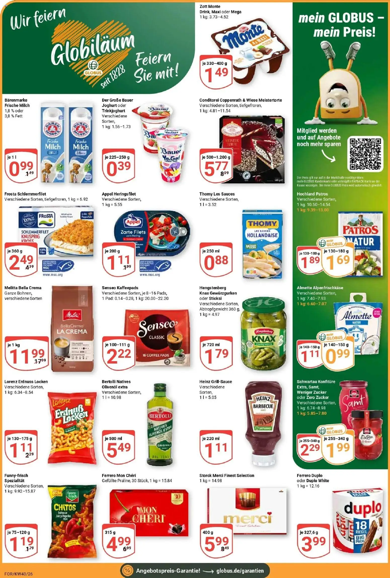 Globus Prospekt Forchheim (ab 28.09.2026) » Angebote online | Seite: 2 | Produkte: Melitta, Almette, Milch, Frosta