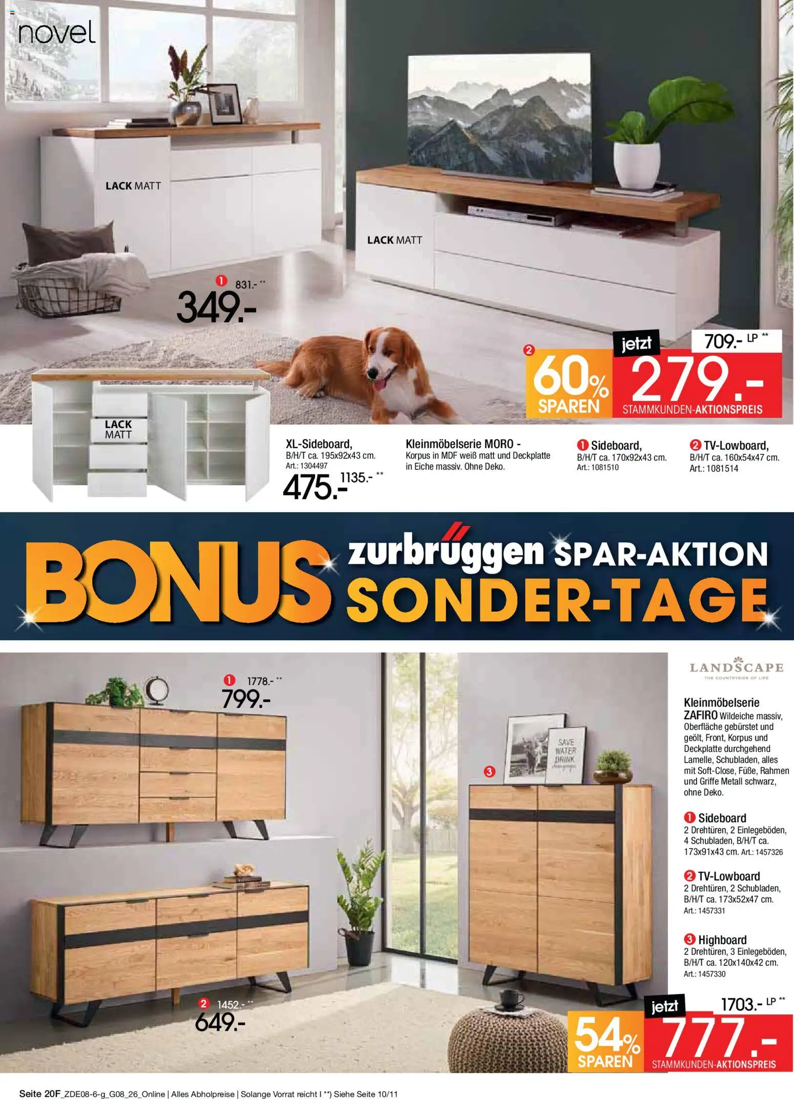 Zurbrüggen Bonus sonder-tage – gültig ab 31.07.2026 | Seite: 40 | Produkte: Sideboard, HIghboard