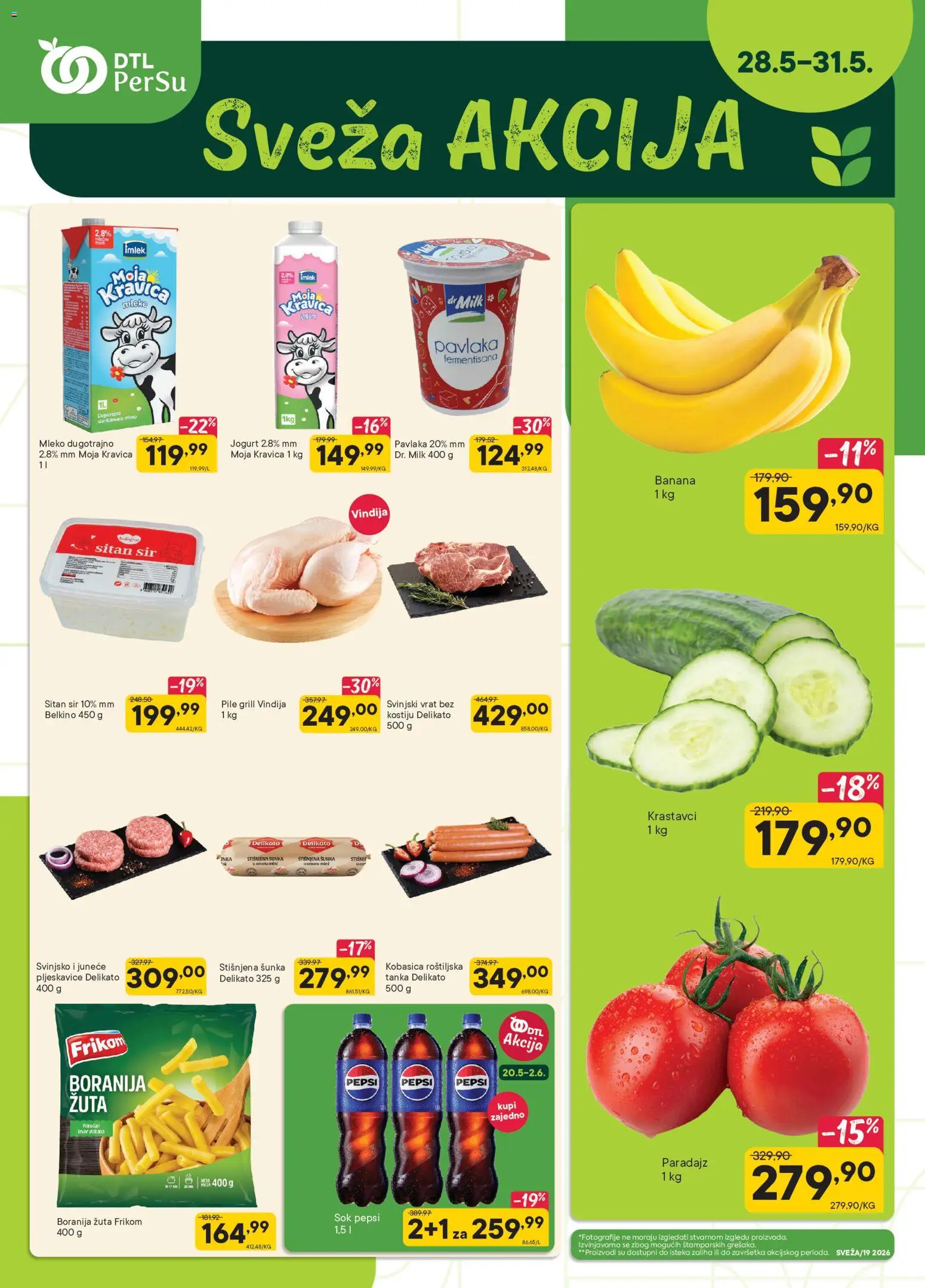 PerSu katalog - važi od 28.05.2026 | Strana: 1 | Proizvode: Krastavci, Sir, Paradajz, Pavlaka