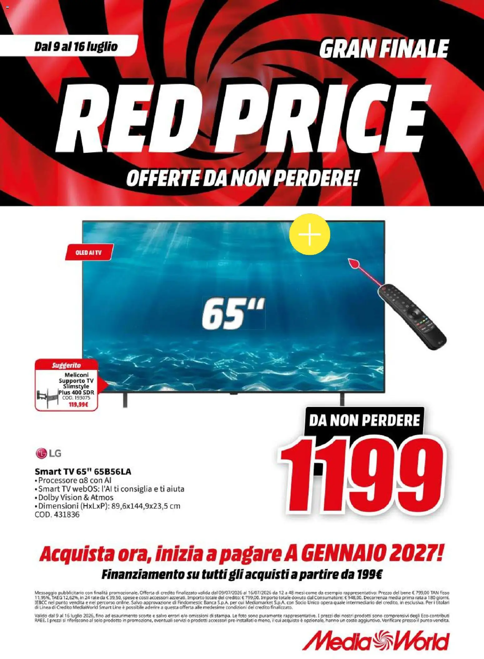 Volantino Media World del 09/07/2026 | Pagina: 4 | Prodotti: smart TV, TV