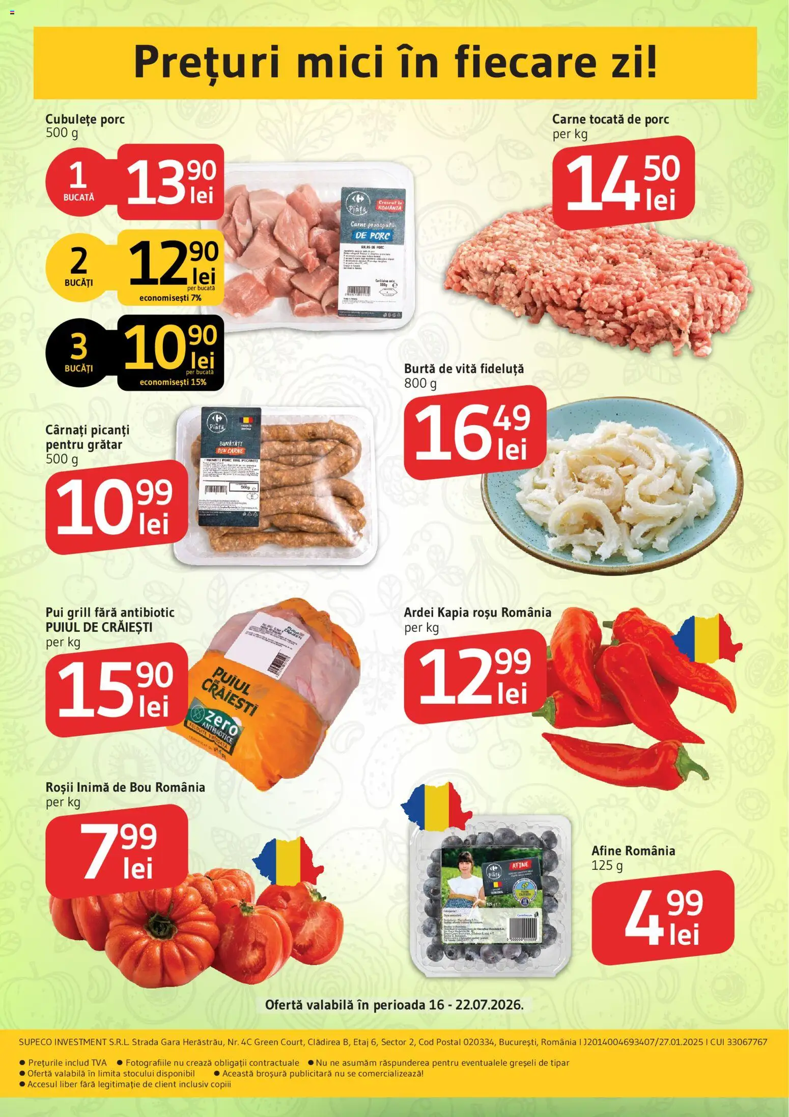 Noul catalog Supeco – valabil de la 16.07.2026 | Pagină: 2 | Produse: Afine, Grill, Mici, Cârnați