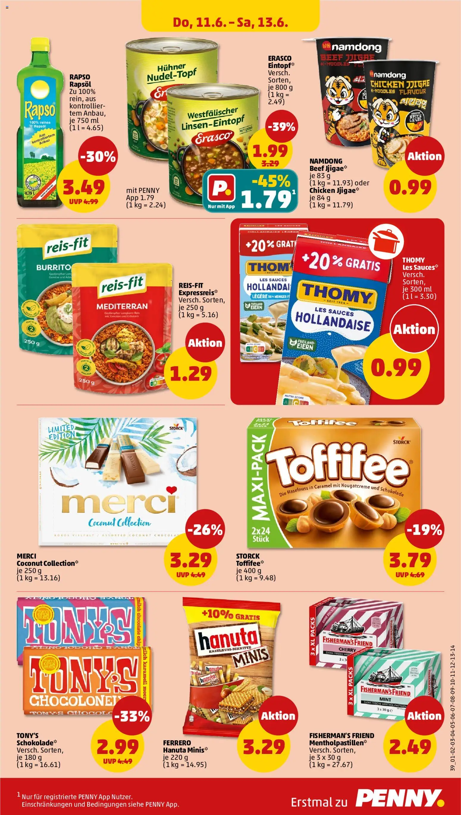 Penny Prospekt – gültig ab 08.06.2026 | Seite: 41 | Produkte: Merci, Milch, Schokolade, Rapsöl