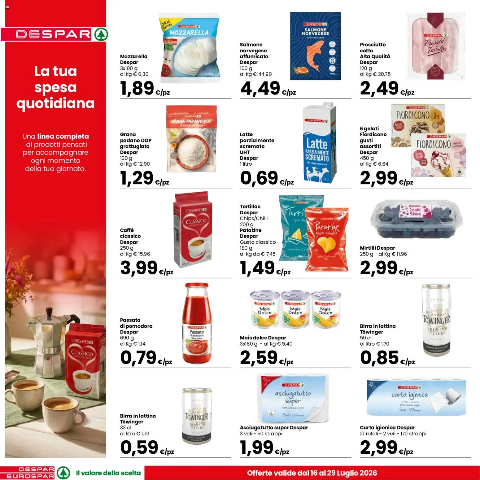 Volantino Eurospar del 16/07/2026 | Pagina: 10 | Prodotti: Patatine, Prosciutto, Mirtilli, Asciugatutto
