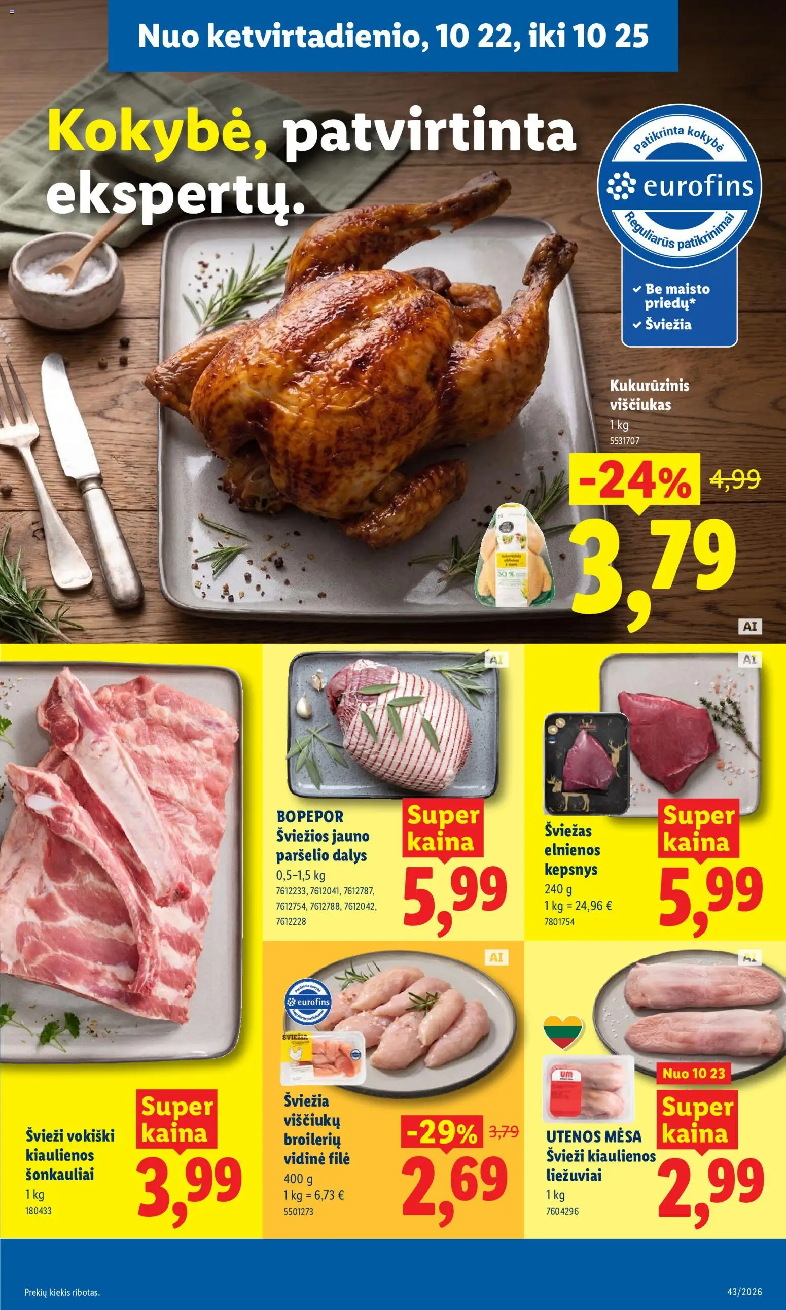 LIDL akcijos nuo 2026.10.19 | Puslapis: 35 | Prekių: Kiaulienos, Viščiukas