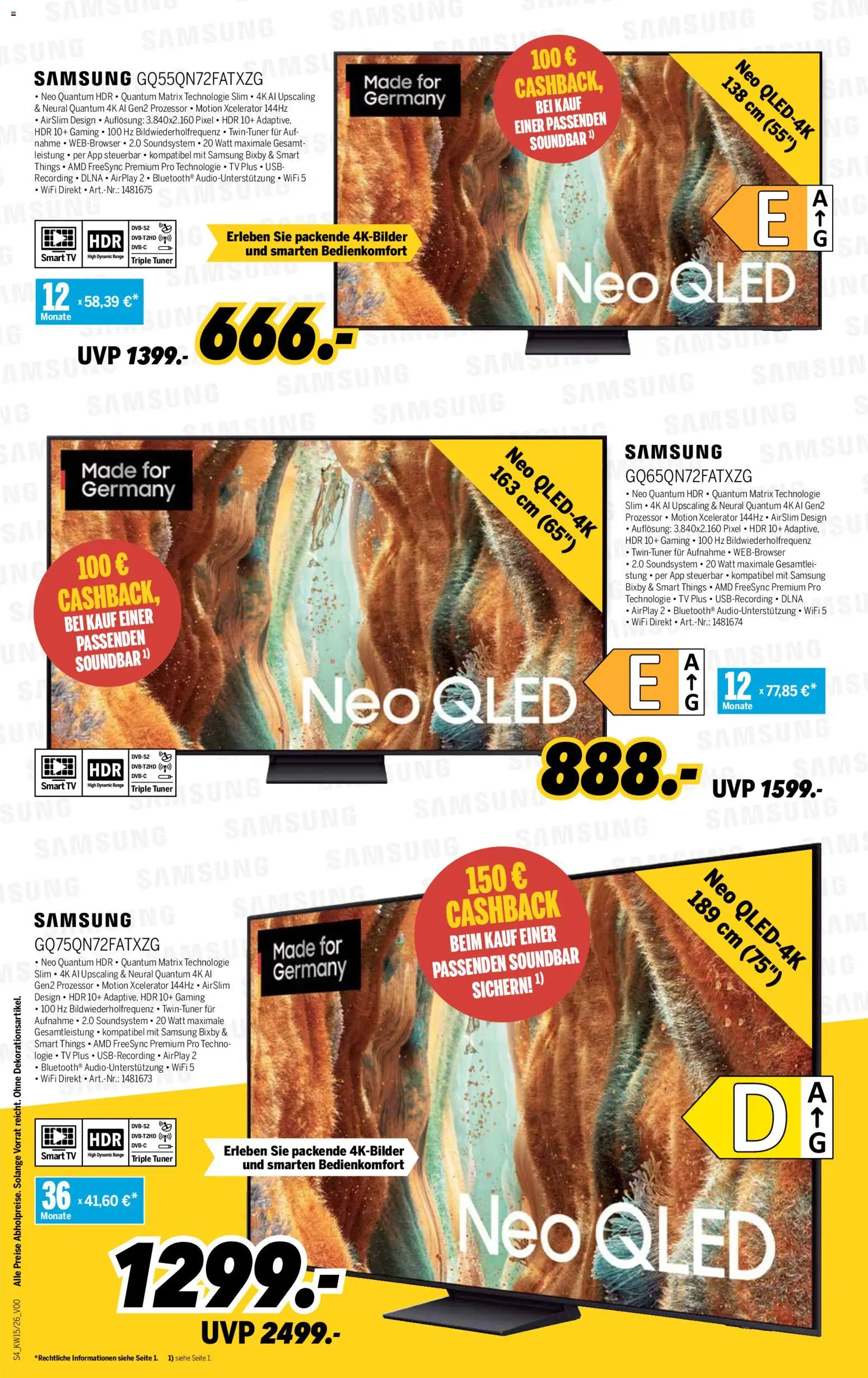 Medimax Prospekt 	 – gültig ab 03.04.2026 | Seite: 4 | Produkte: Samsung, Smart TV, Soundsystem, TV