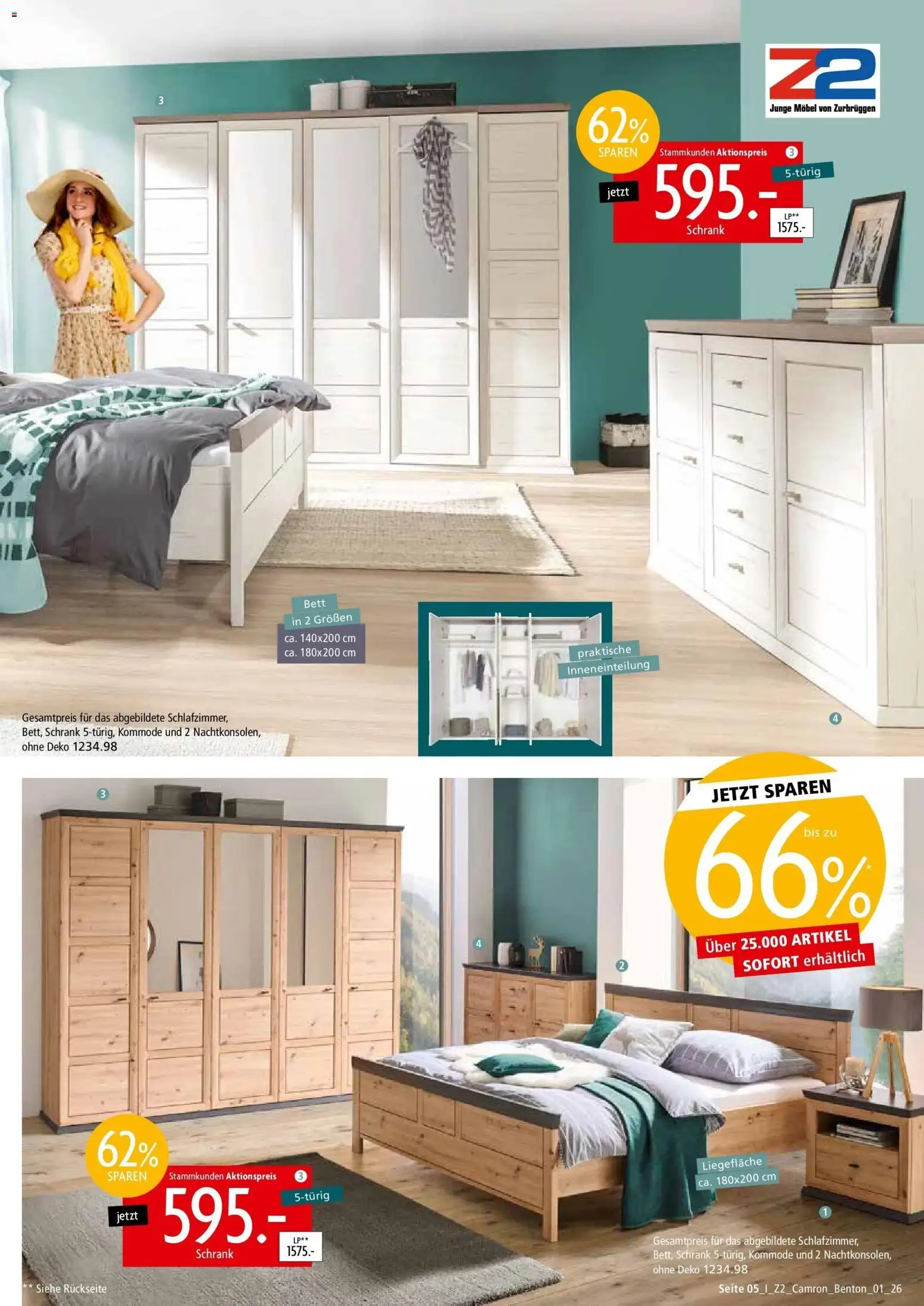 Zurbrüggen - Zurbrüggen: Mitnahme Möbel (ab 08.08.2026) zum Blättern | Seite: 5 | Produkte: Bett, Kommode, Schrank