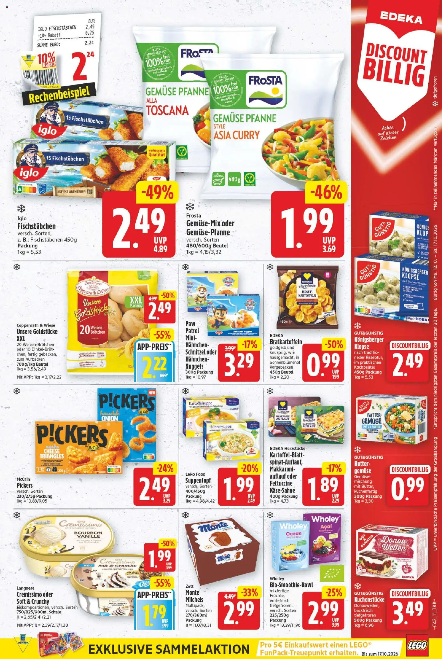 E center Prospekt – gültig ab 12.10.2026 | Seite: 11 | Produkte: Hahnchen, Frosta, Fischstabchen, Bourbon