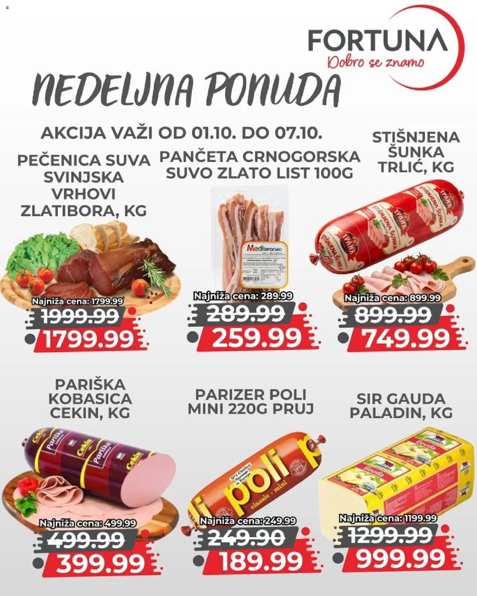 Fortuna Market katalog - važi od 01.10.2026 | Strana: 5 | Proizvode: Parizer, List, Gouda, Kobasica