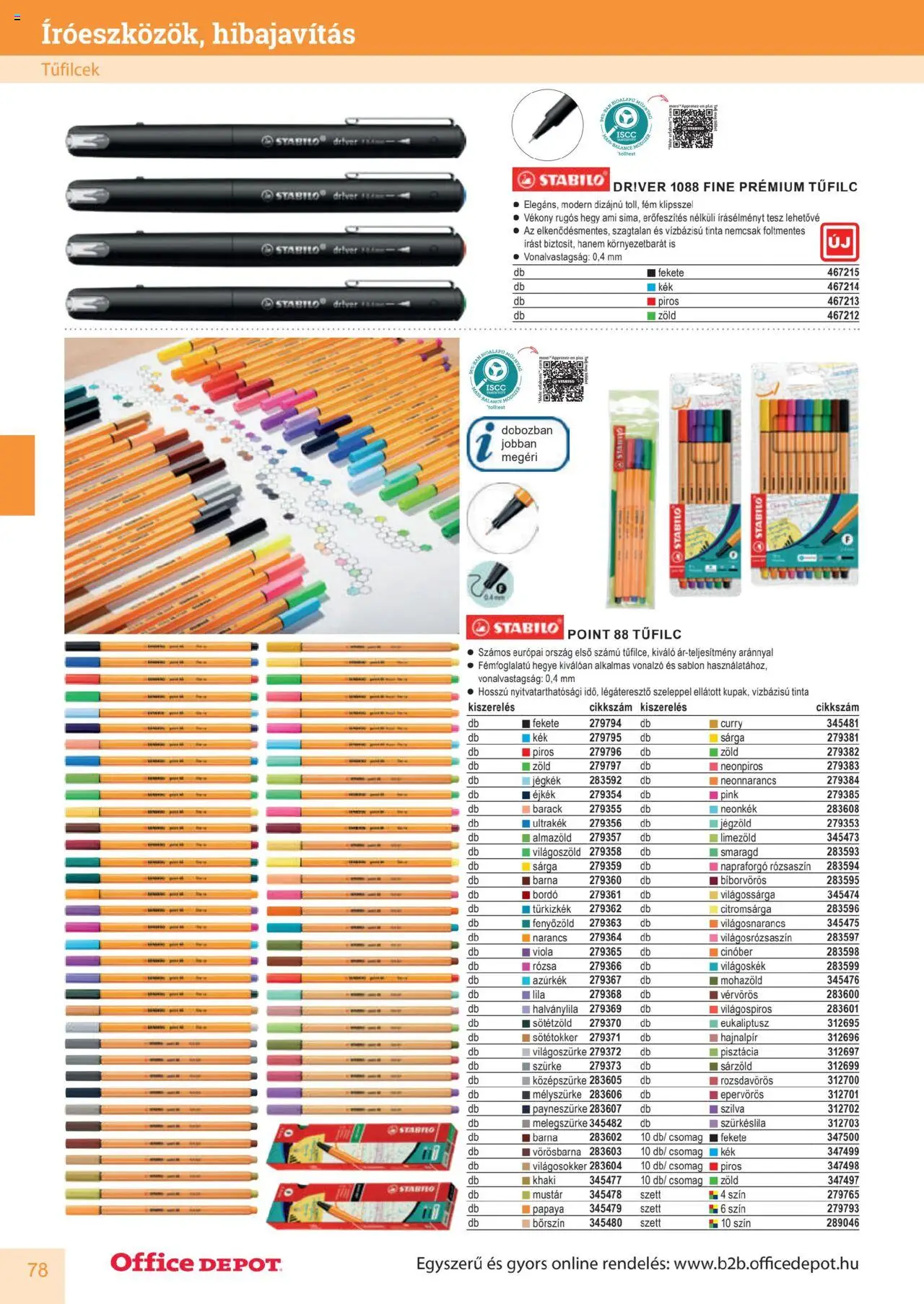 Office Depot akciós ujság - amely érvényes a következő dátumtól: 2025.04.10. | Oldal: 78 | Termékek: Pisztácia, Szilva, Khaki, Mustár