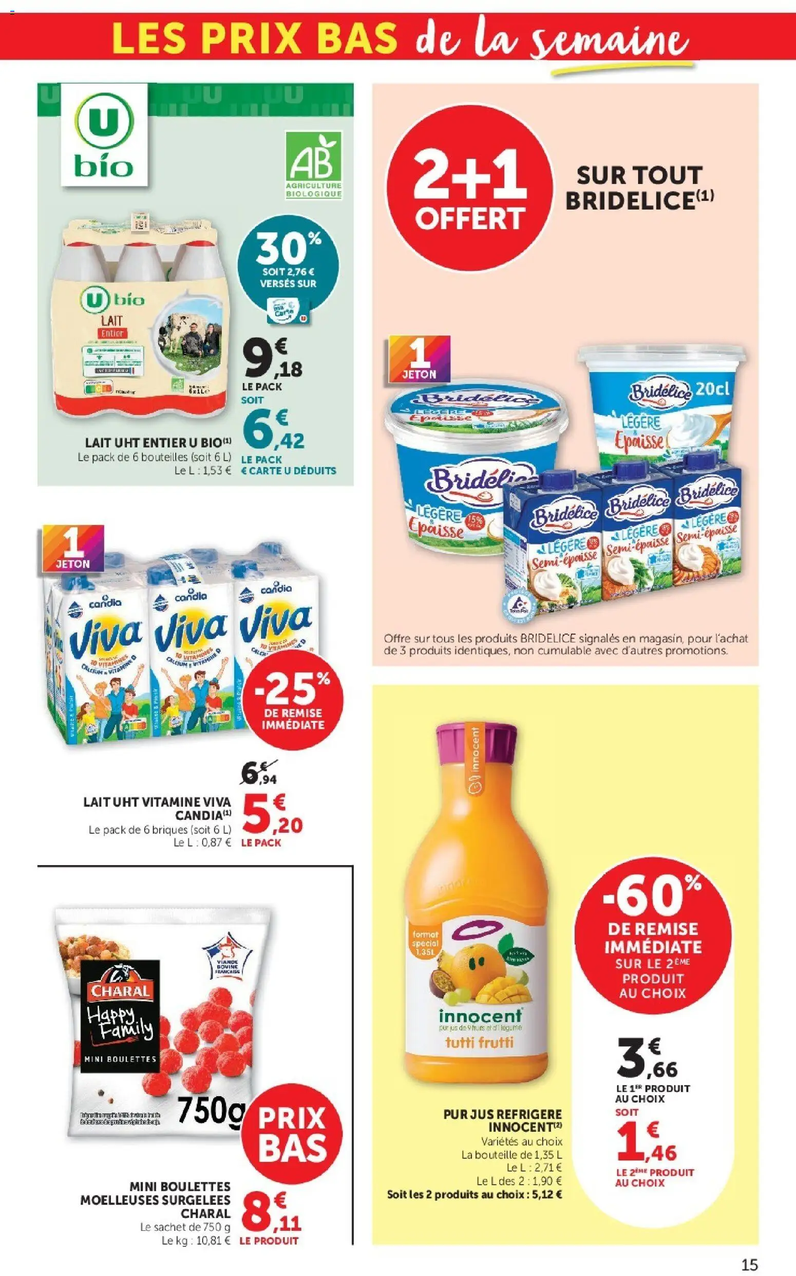 {H1} | Page: 15 | Produits: Lait entier, Bridélice, Lait, Viande