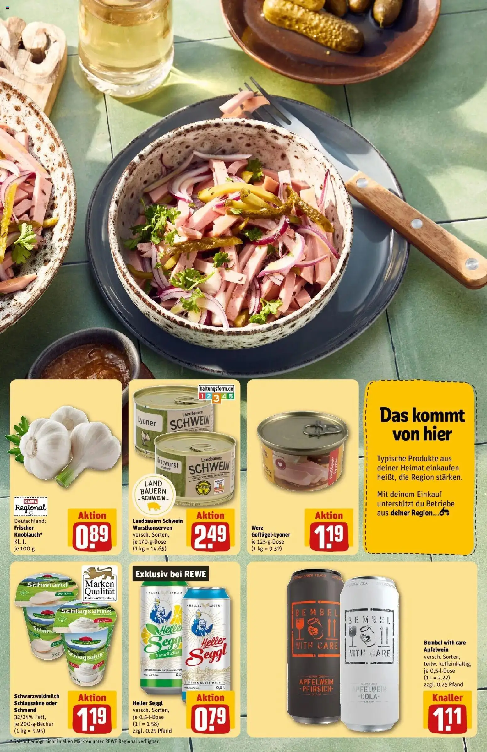Rewe Prospekt Ettlingen – gültig ab 27.07.2026 | Seite: 5 | Produkte: Cola, Schlagsahne, Bratwurst, Pfirsich
