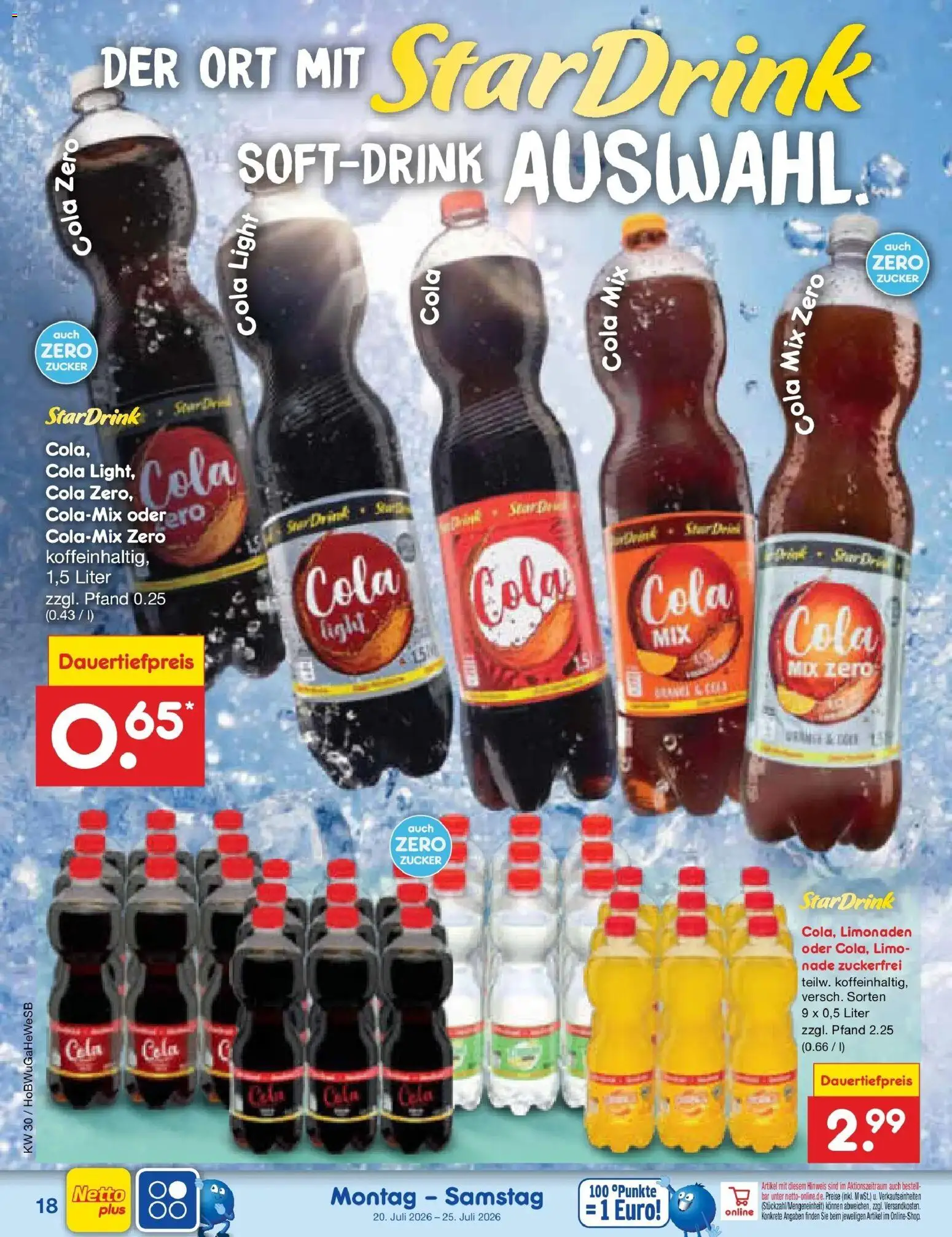 Netto Marken-Discount Prospekt Hamburg – gültig ab 20.07.2026 | Seite: 30 | Produkte: Cola, Zucker