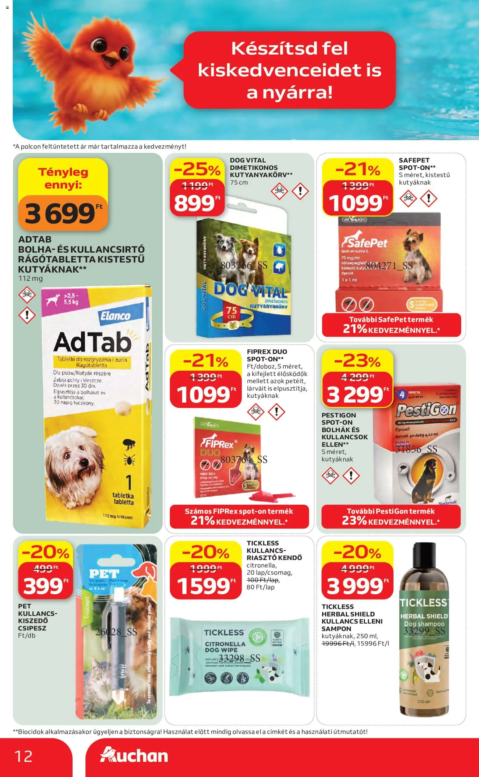 Auchan akciós ujság - amely érvényes a következő dátumtól: 11.06.2026 | Oldal: 12 | Termékek: Kendő, Riasztó, Sampon