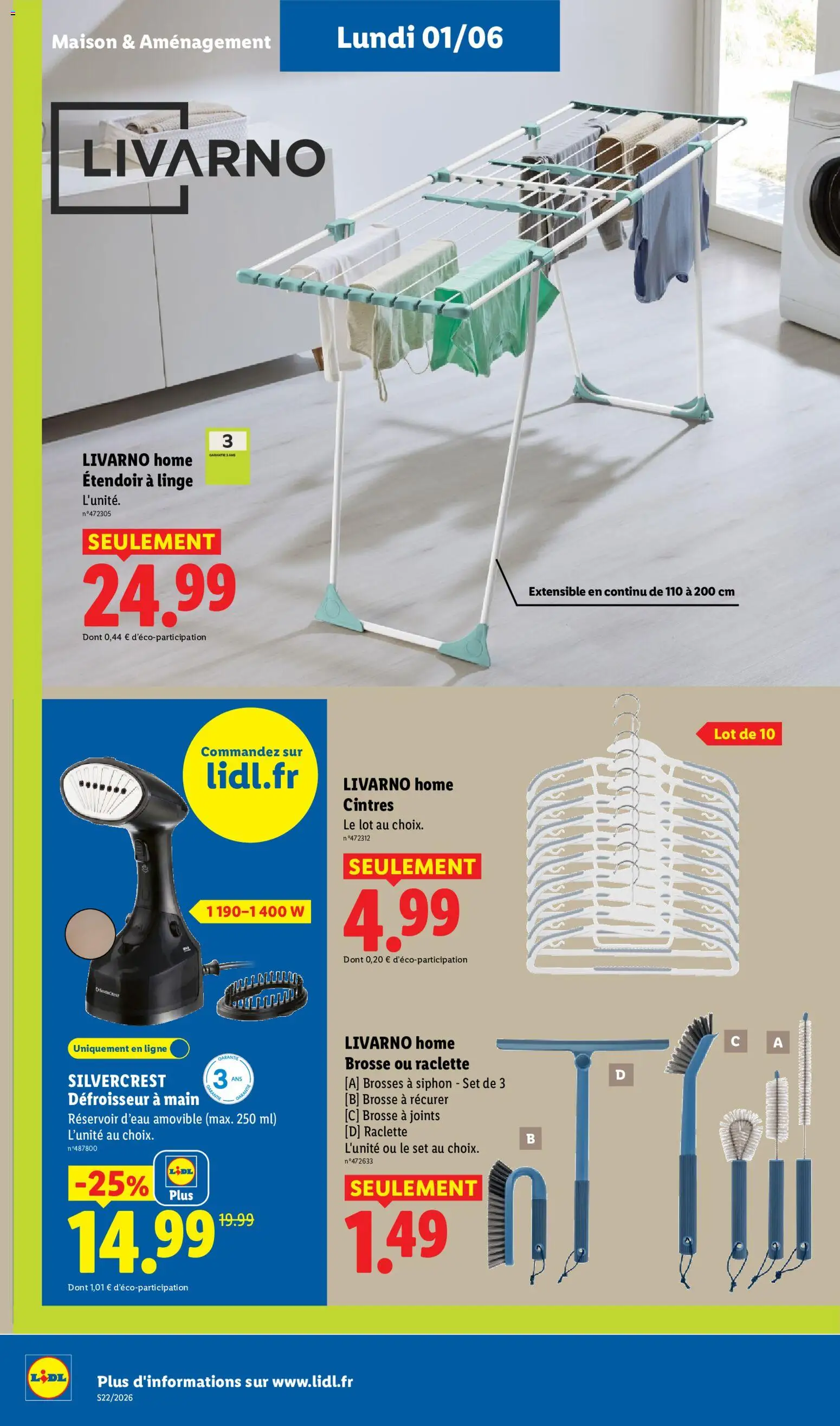{H1} | Page: 54 | Produits: Étendoir à linge, Brosse à joints, Brosse, Réservoir d'eau