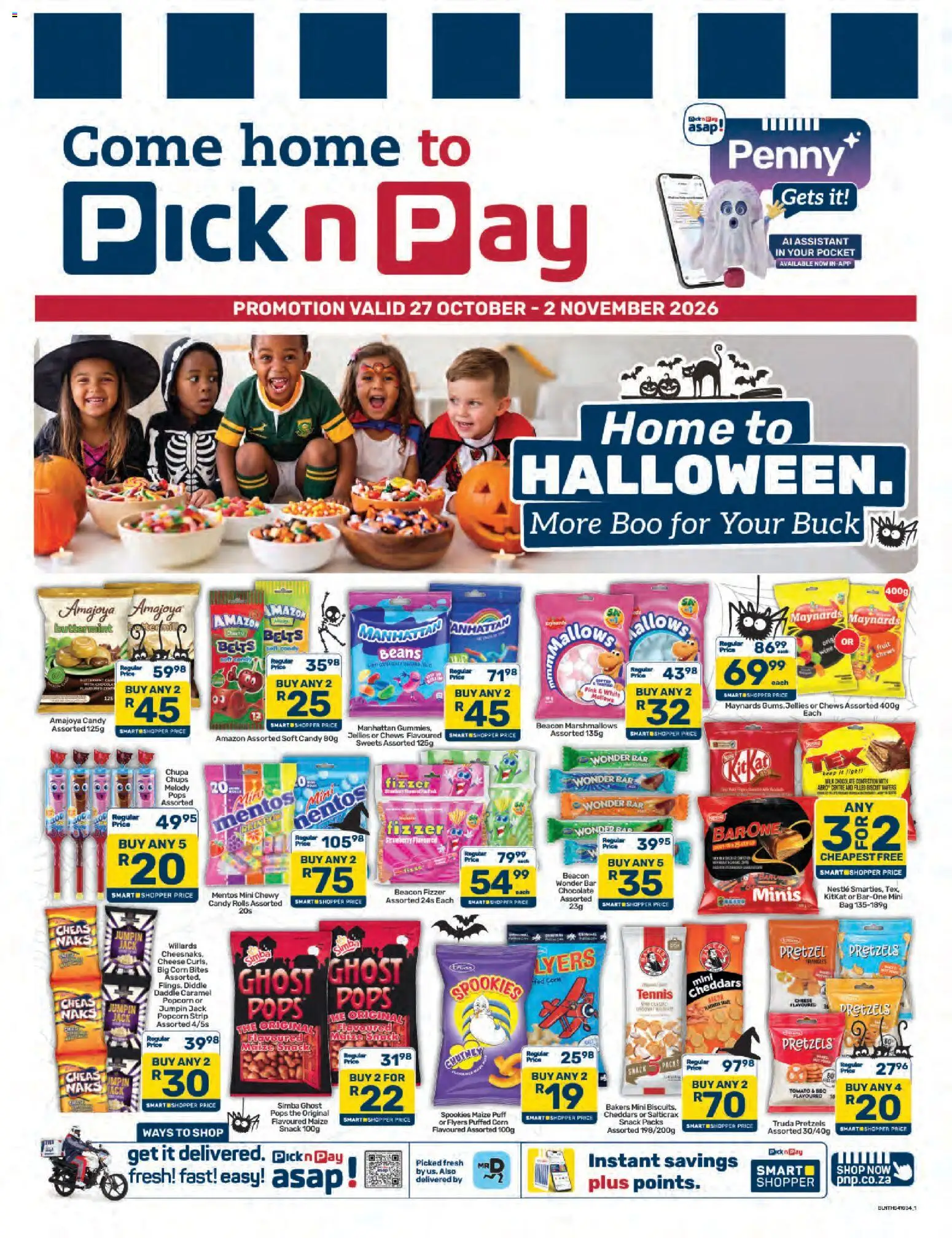 New Pick n Pay catalogue – valid from 27/10/2026 | Page: 1 | Products: Corn, Chutney, Fruit, Caramel