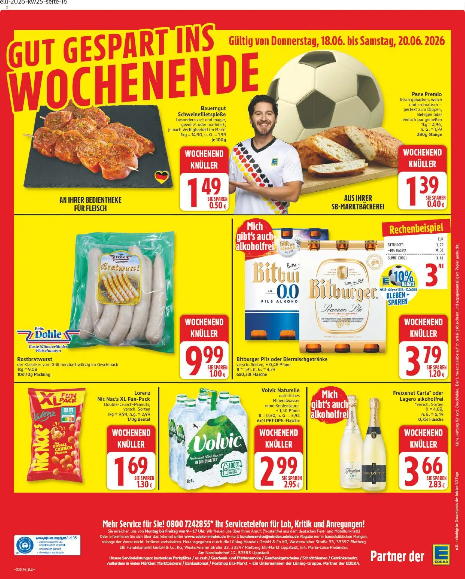 Elli Markt Prospekt Schloß – gültig ab 15.06.2026 | Seite: 20 | Produkte: Bitburger, Pils, Bauerngut, Volvic