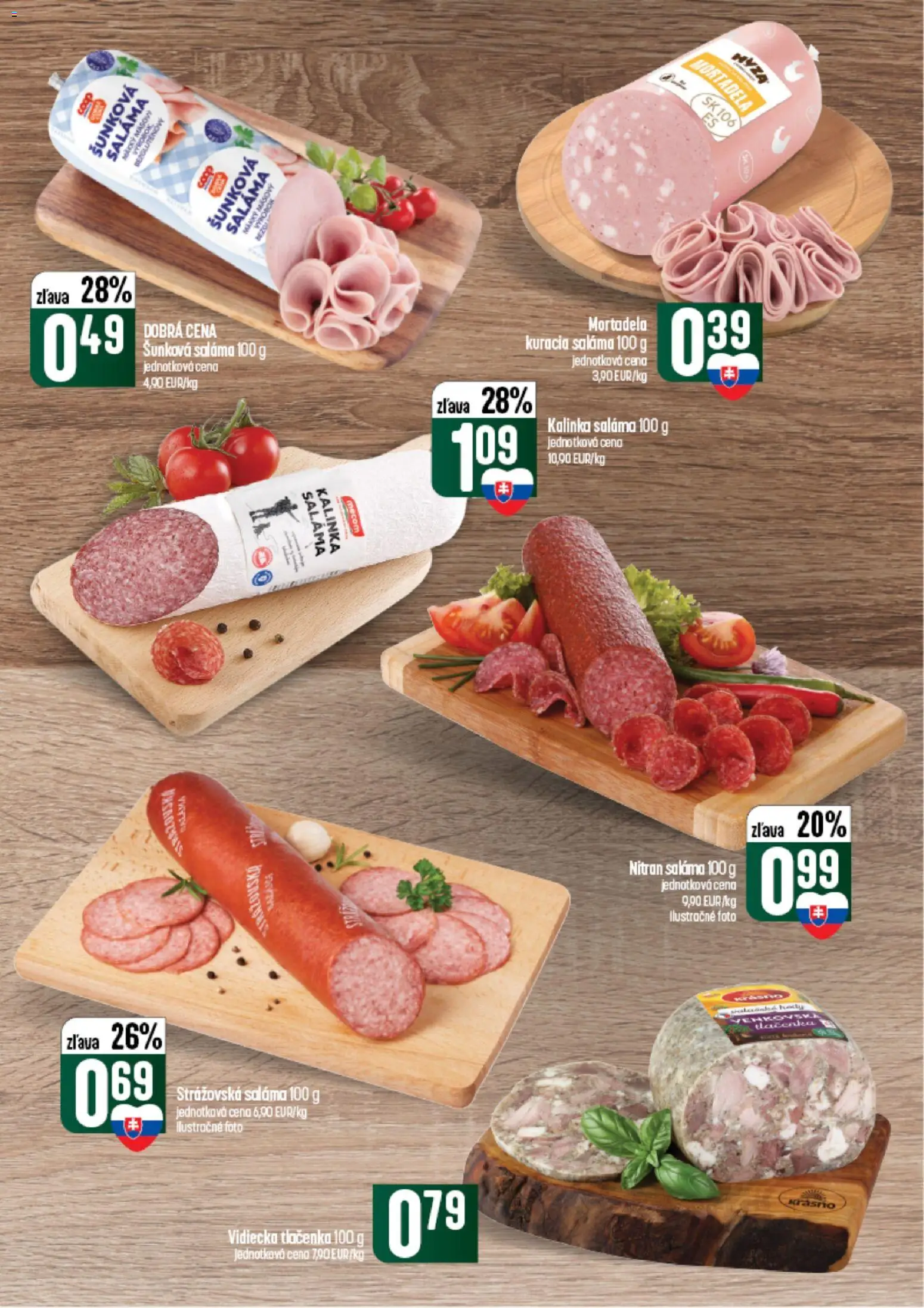 Nové COOP Jednota akcie – leták je platný od 24.09.2026 | Strana: 13 | Produkty: Saláma, Tlačenka, Mortadela
