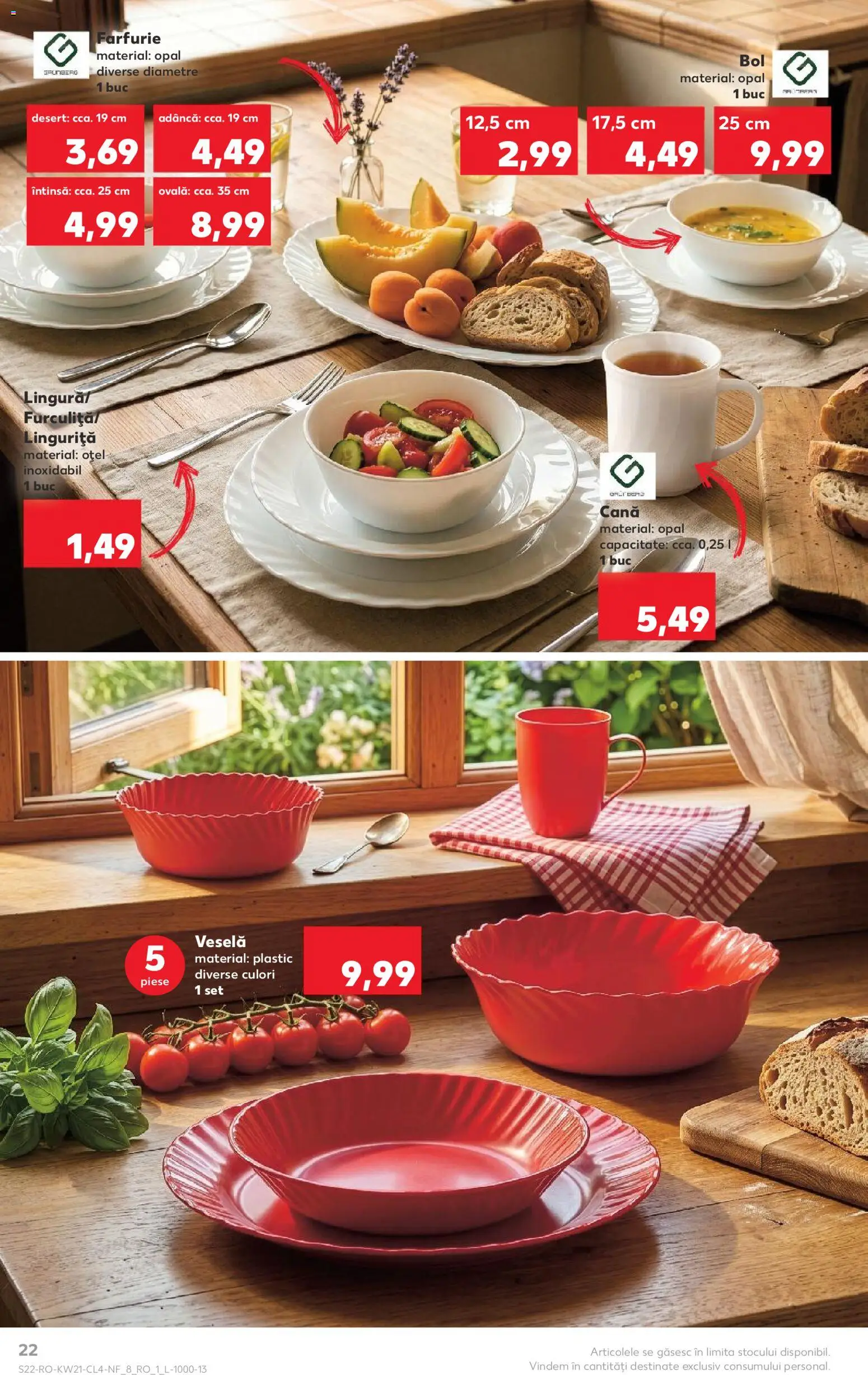 Noul catalog Kaufland – valabil de la 20.05.2026 | Pagină: 22 | Produse: Bol, Farfurie