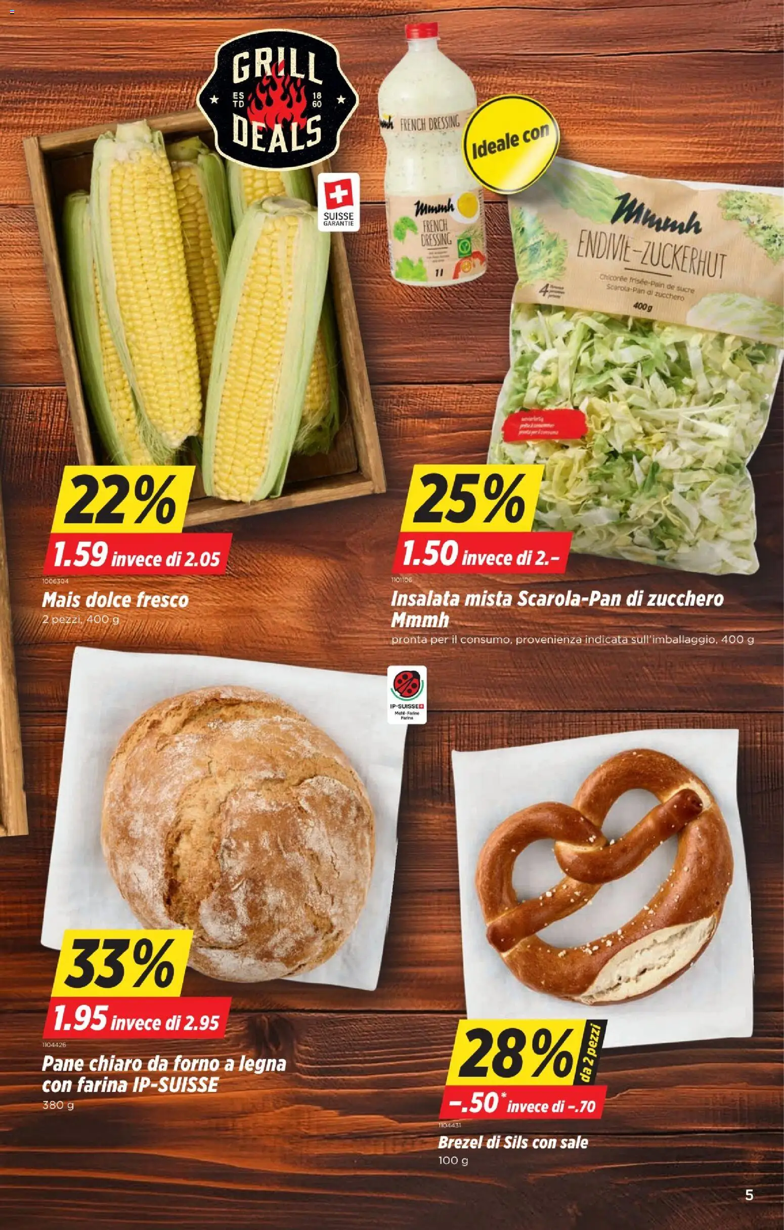 Denner aktionen IT – gültig ab 13.08.2026 | Seite: 5 | Produkte: Dressing, Pane, Mais, Grill