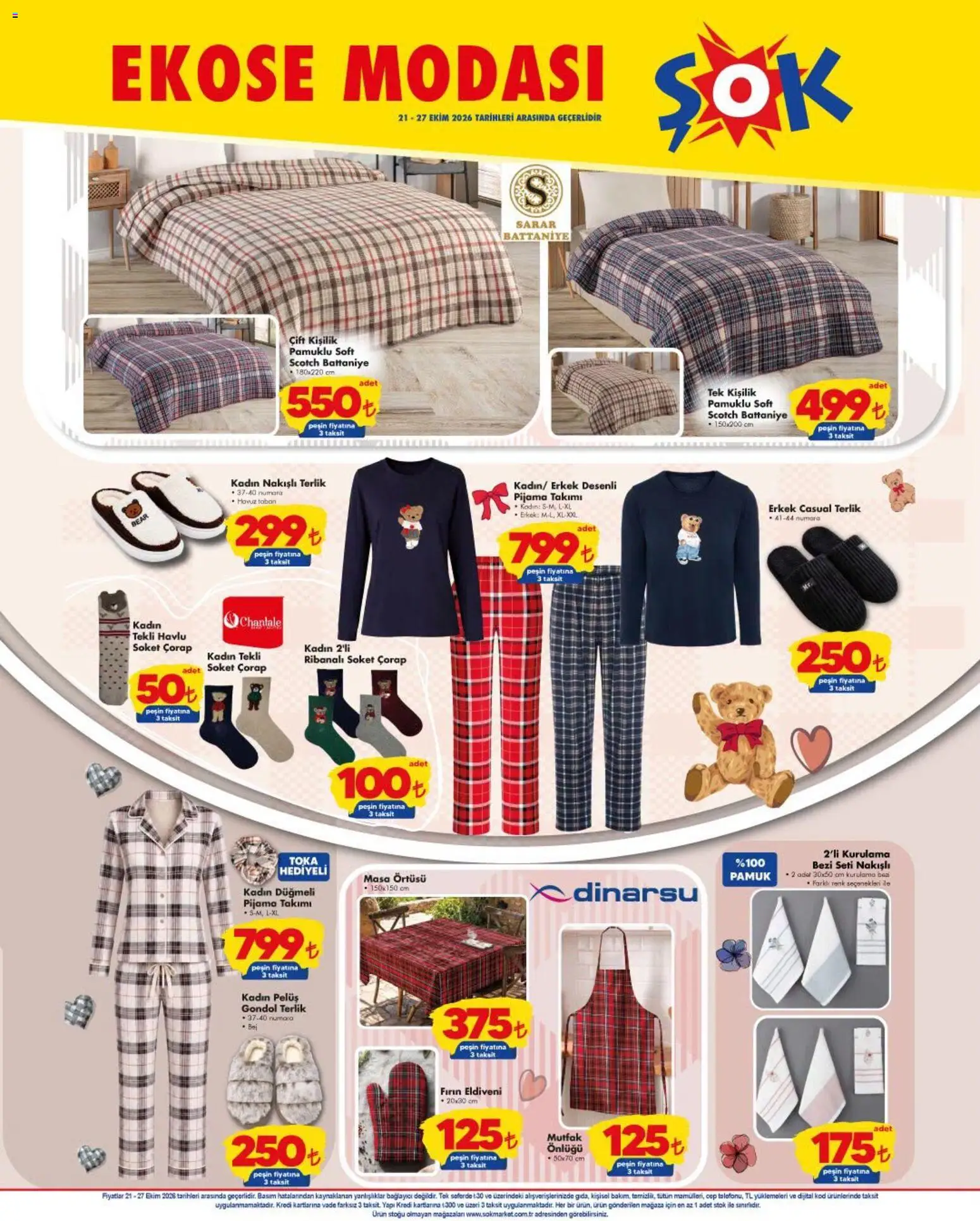 Şok Market Katalog - 21 Ekim 2026 tarihinden itibaren geçerlidir | Sayfa: 6 | Ürünler: Battaniye, Pijama, Masa örtüsü, Fırın