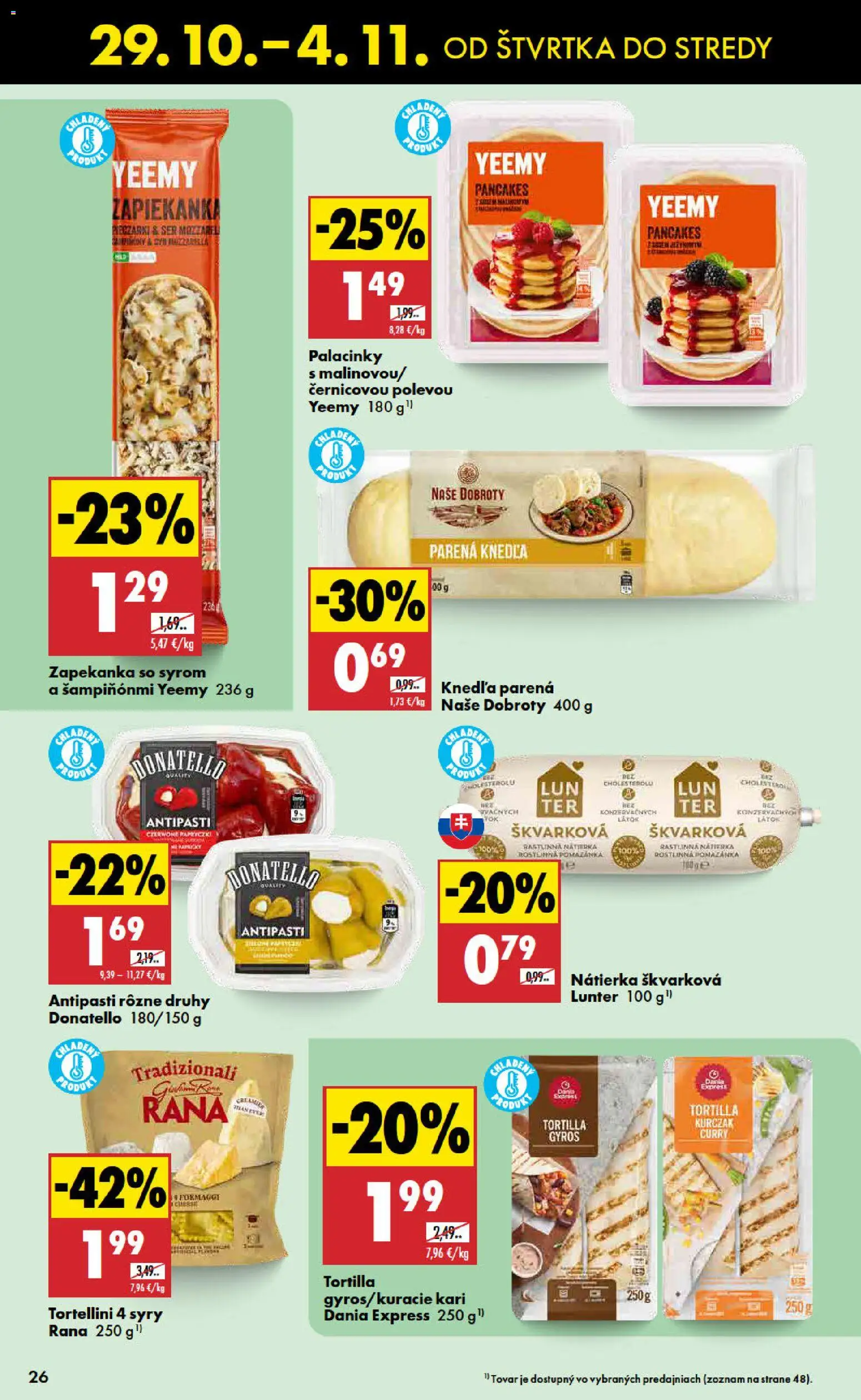 Nové Biedronka akcie – leták je platný od 29.10.2026 | Strana: 26 | Produkty: Tortilla, Nátierka, Rastlinná nátierka, Knedľa