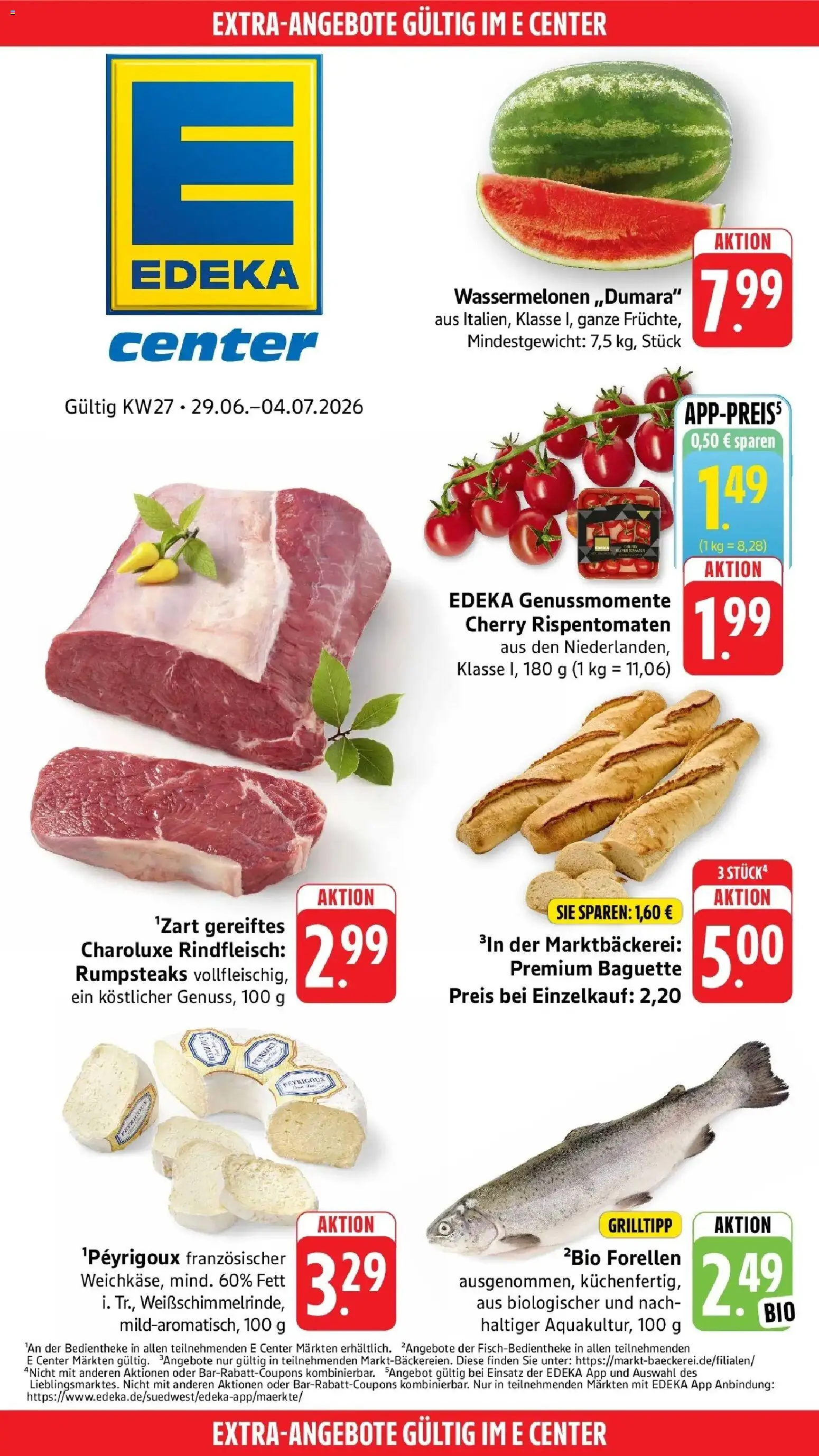 E center - E center: Wochenangebote – gültig ab 28.06.2026 | Seite: 45 | Produkte: Baguette, Rindfleisch