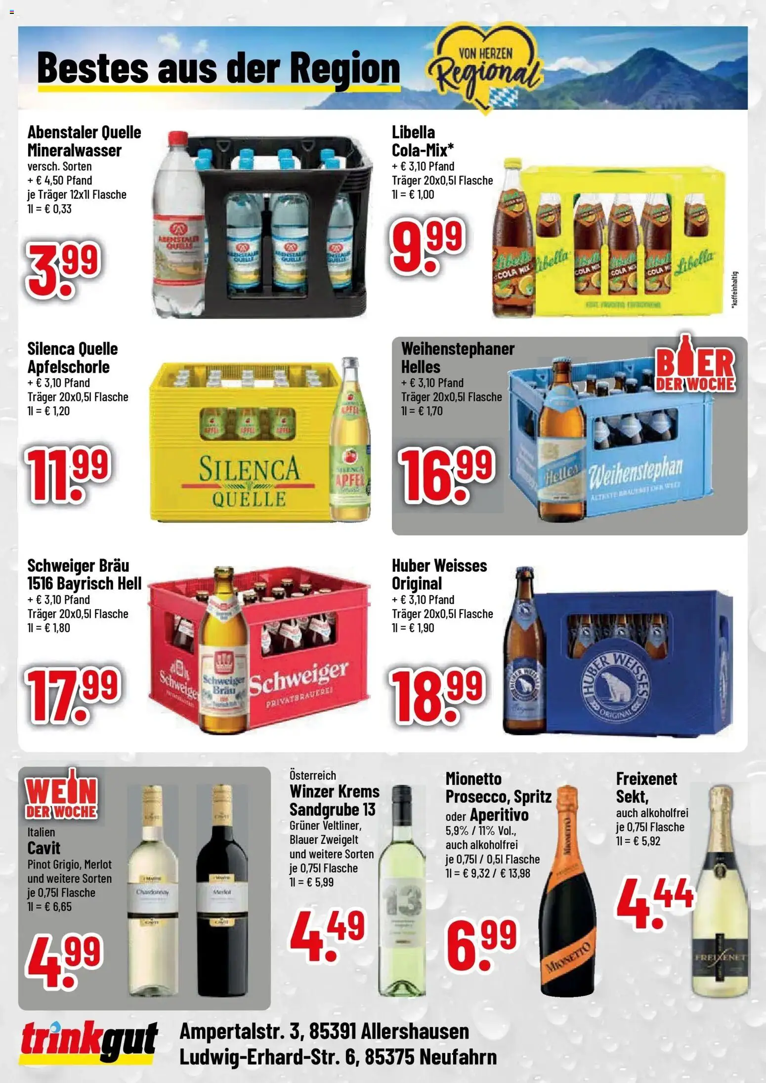 Trinkgut Prospekt Neufahrn – gültig ab 27.07.2026 | Seite: 4 | Produkte: Freixenet, Merlot, Äpfel, Mineralwasser