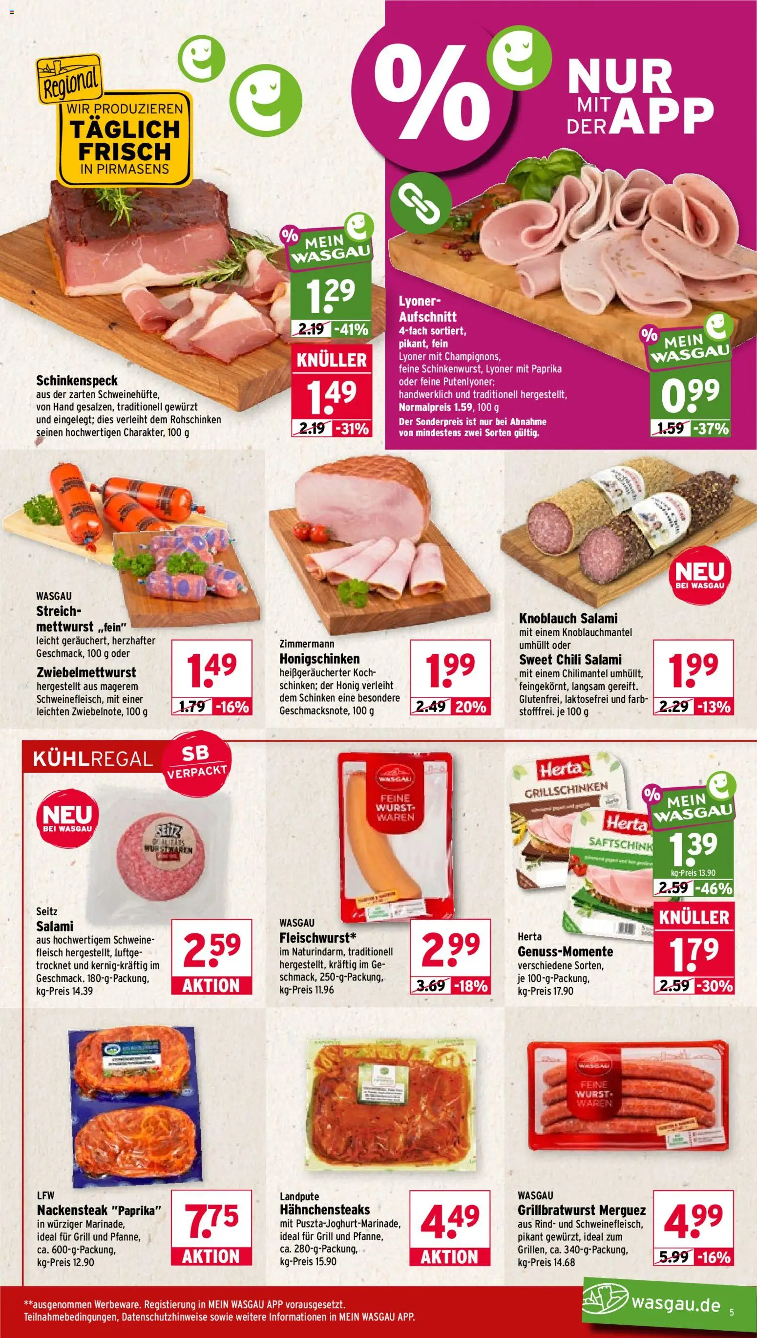 Wasgau Prospekt – gültig ab 08.06.2026 | Seite: 5 | Produkte: Grill, Paprika, Schinken, Fleisch
