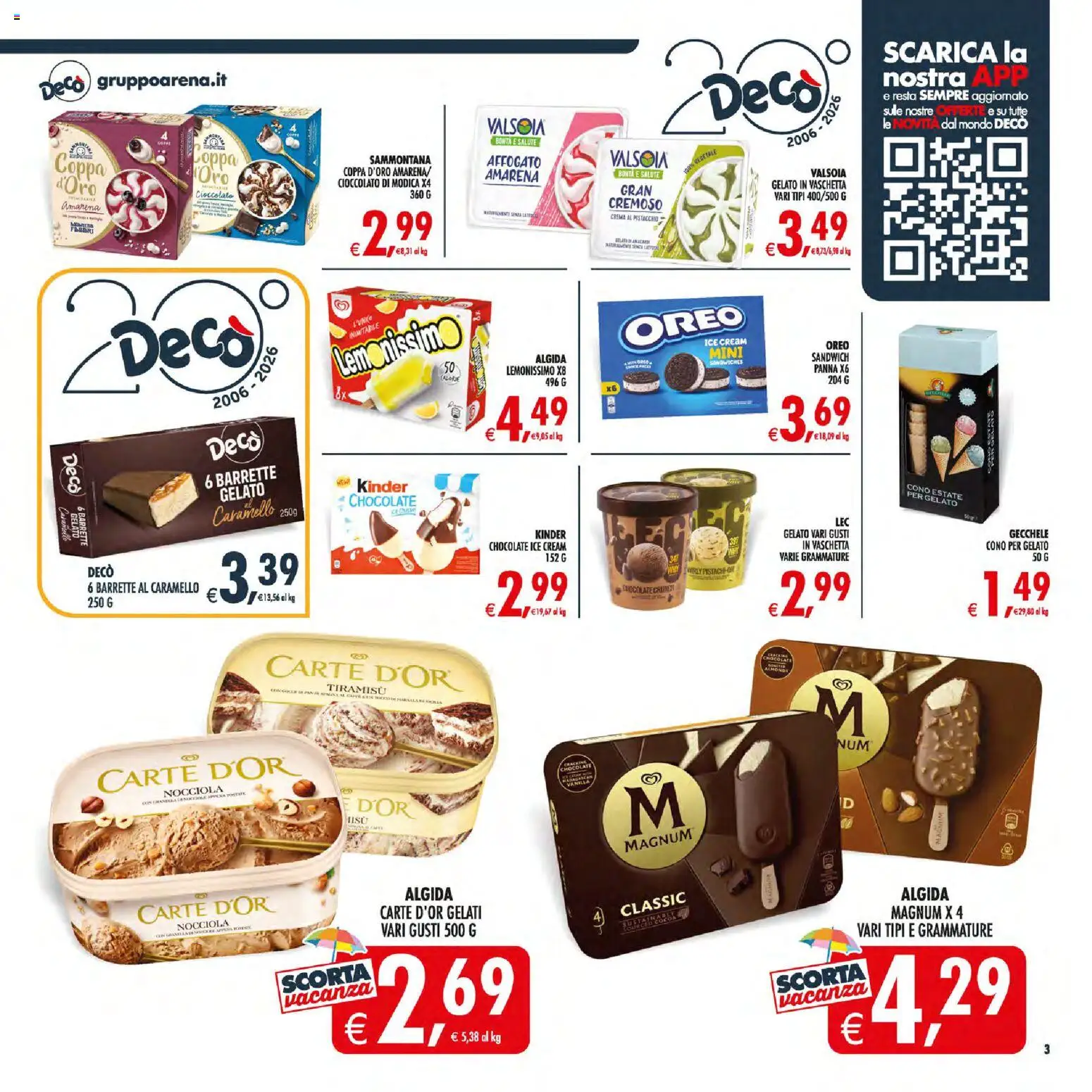 Volantino Decò del 21/07/2026 | Pagina: 3 | Prodotti: Crema, Cioccolato, Panna, Gelato