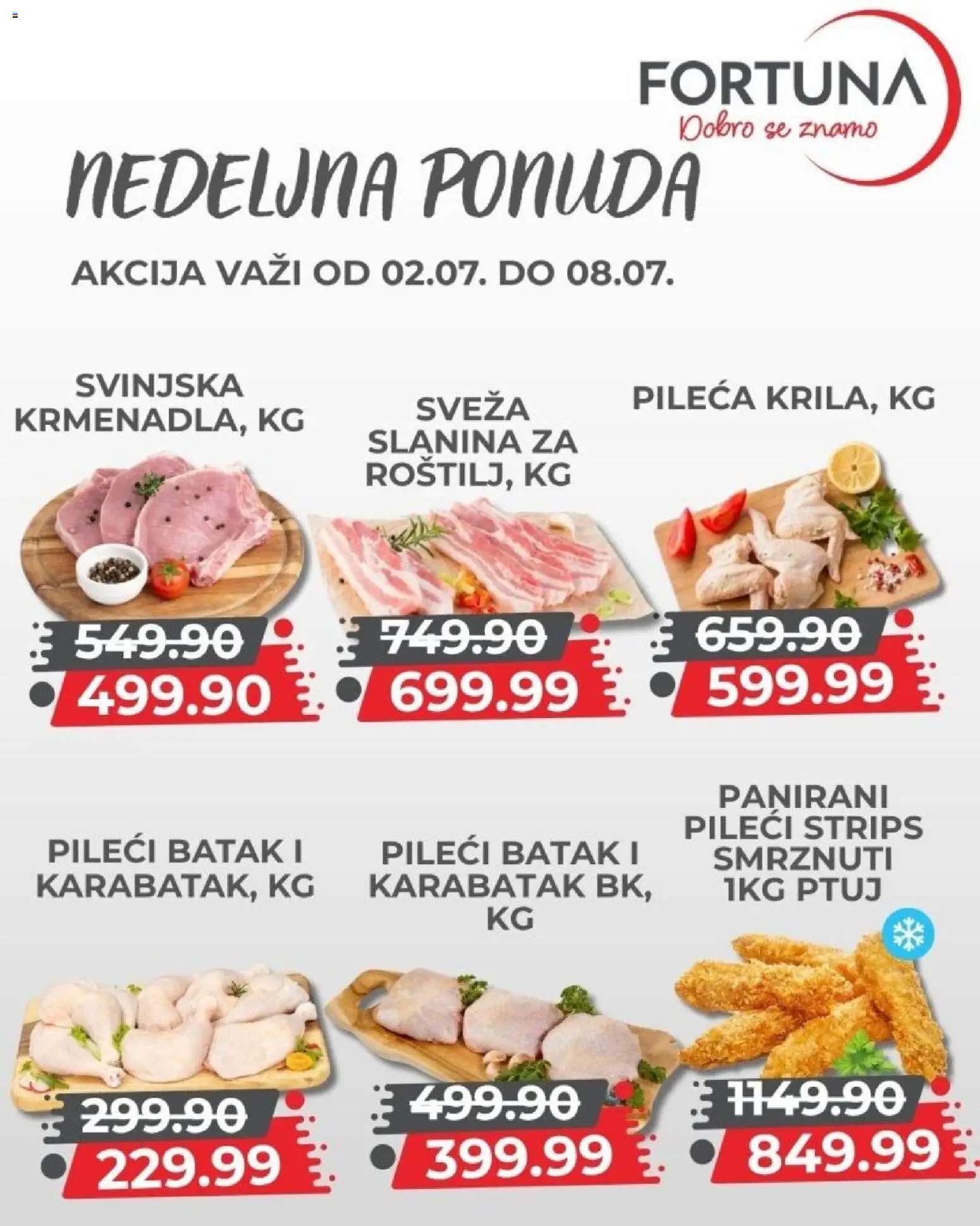 Fortuna Market katalog - važi od 02.07.2026 | Strana: 2 | Proizvode: Pileći batak, Slanina