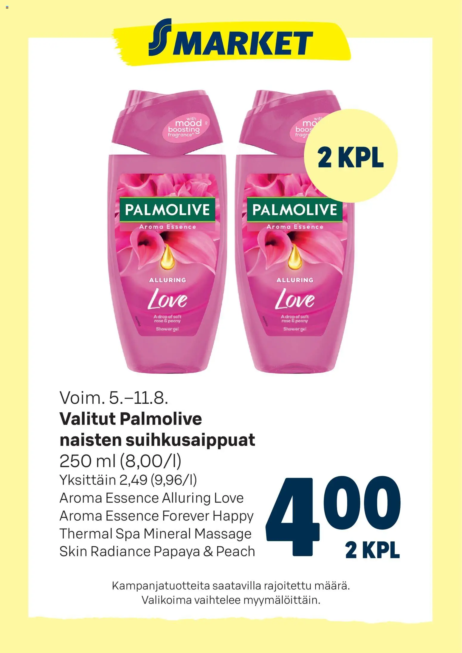 S-market tarjoukset Palmolive – voimassa 05/08/2026 alkaen | Sivu: 1