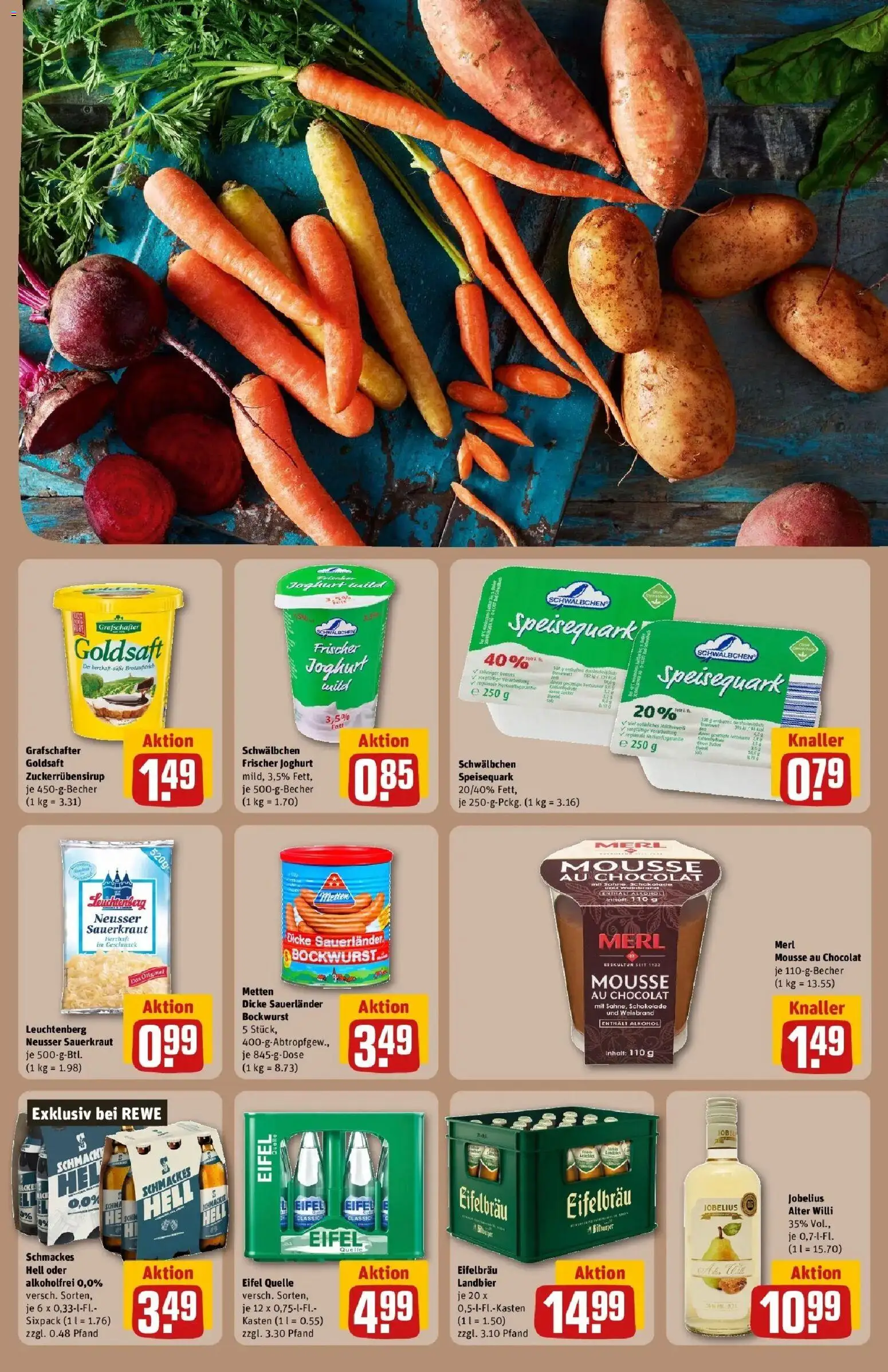 REWE Prospekt ab 26.10.2026 zum Blättern » Angebote | Seite: 23 | Produkte: Joghurt, Schokolade, Alkohol, Speisequark