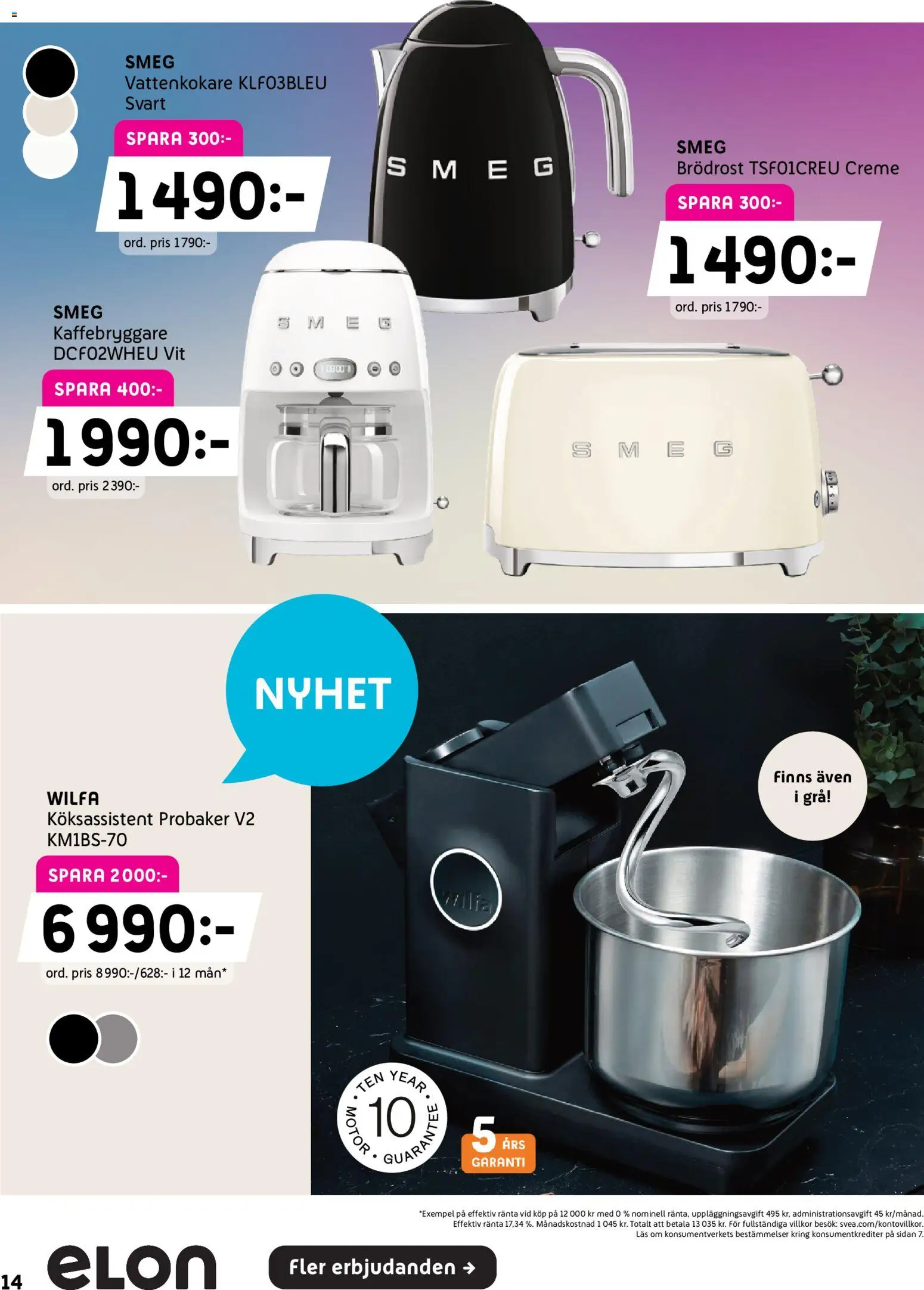 Elon reklamblad aktuell från 21/09/2026 | Sida: 14 | Produkter: Kaffebryggare, Vattenkokare, Brödrost