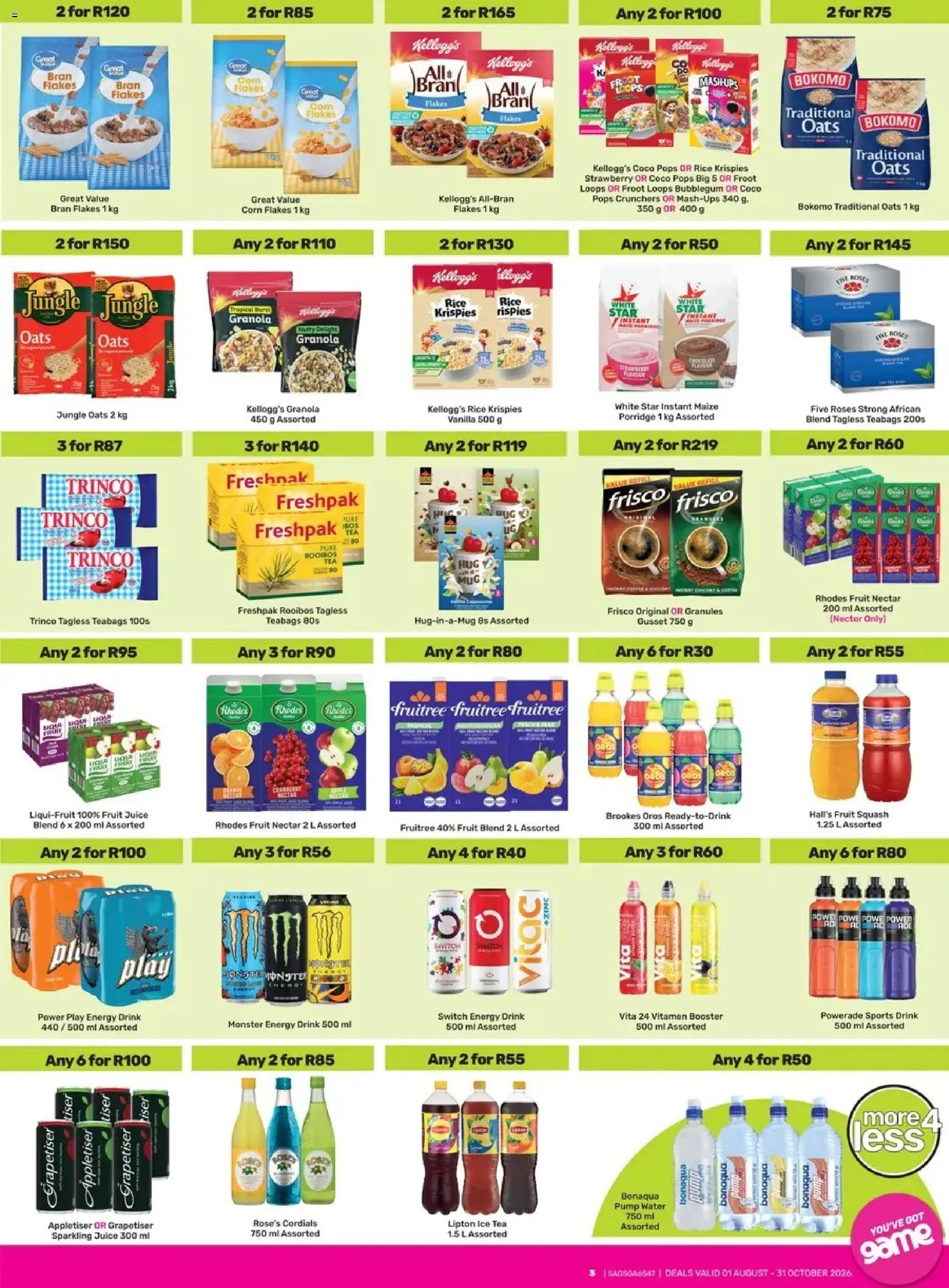 Game Catalogue more 4 less valid from 01/08/2026 | Page: 3 | Products: Tea, Tonik za lice, Juice, Teamécses