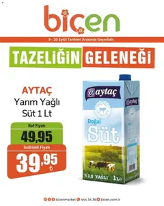 09 Eylül 2026 tarihinden itibaren geçerli olan Biçen Market kataloğu önizlemesi