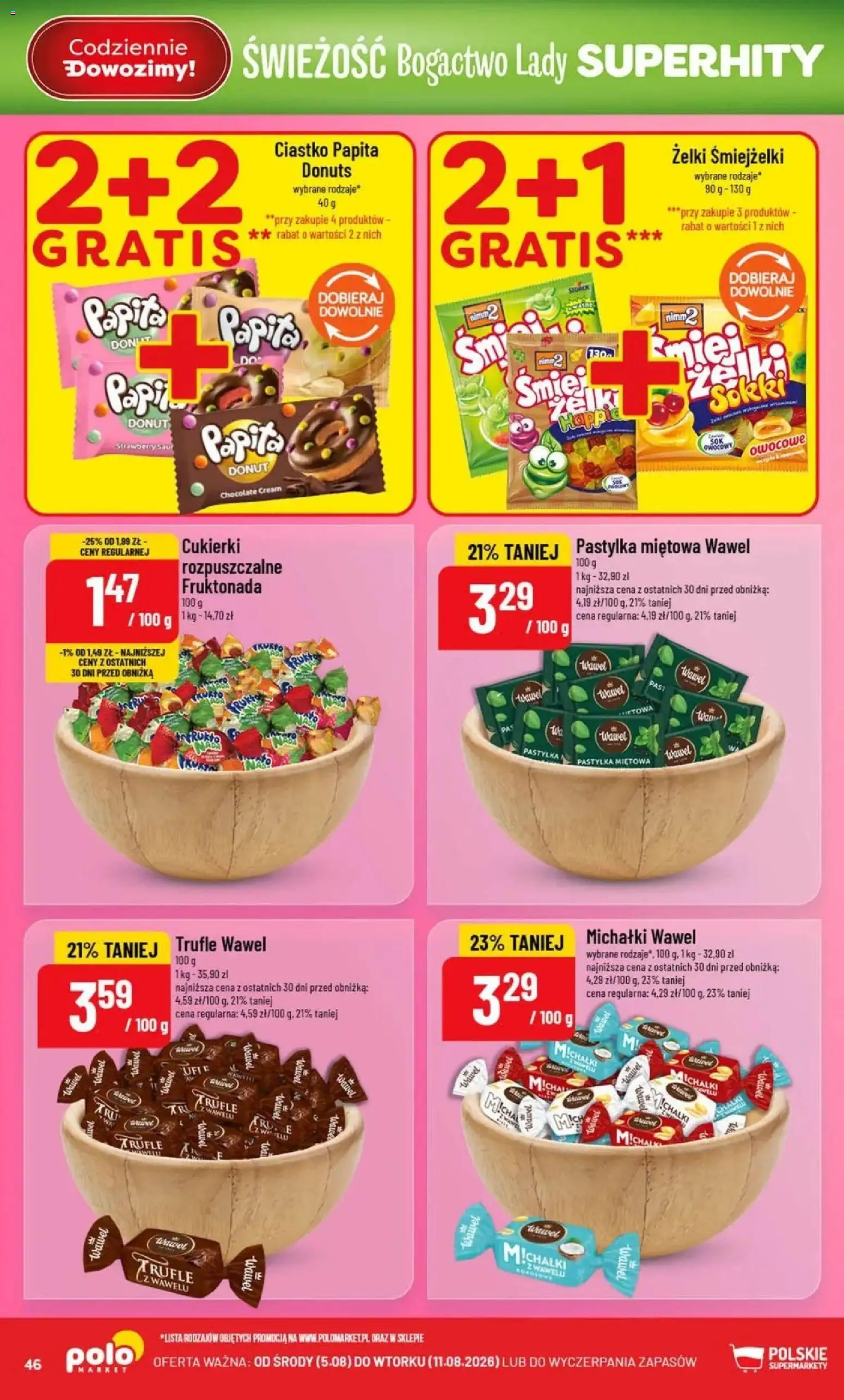 POLOmarket gazetka od 05.08.2026 | Strona: 46 | Produkty: Lech, Donut, Żelki, Cukierki