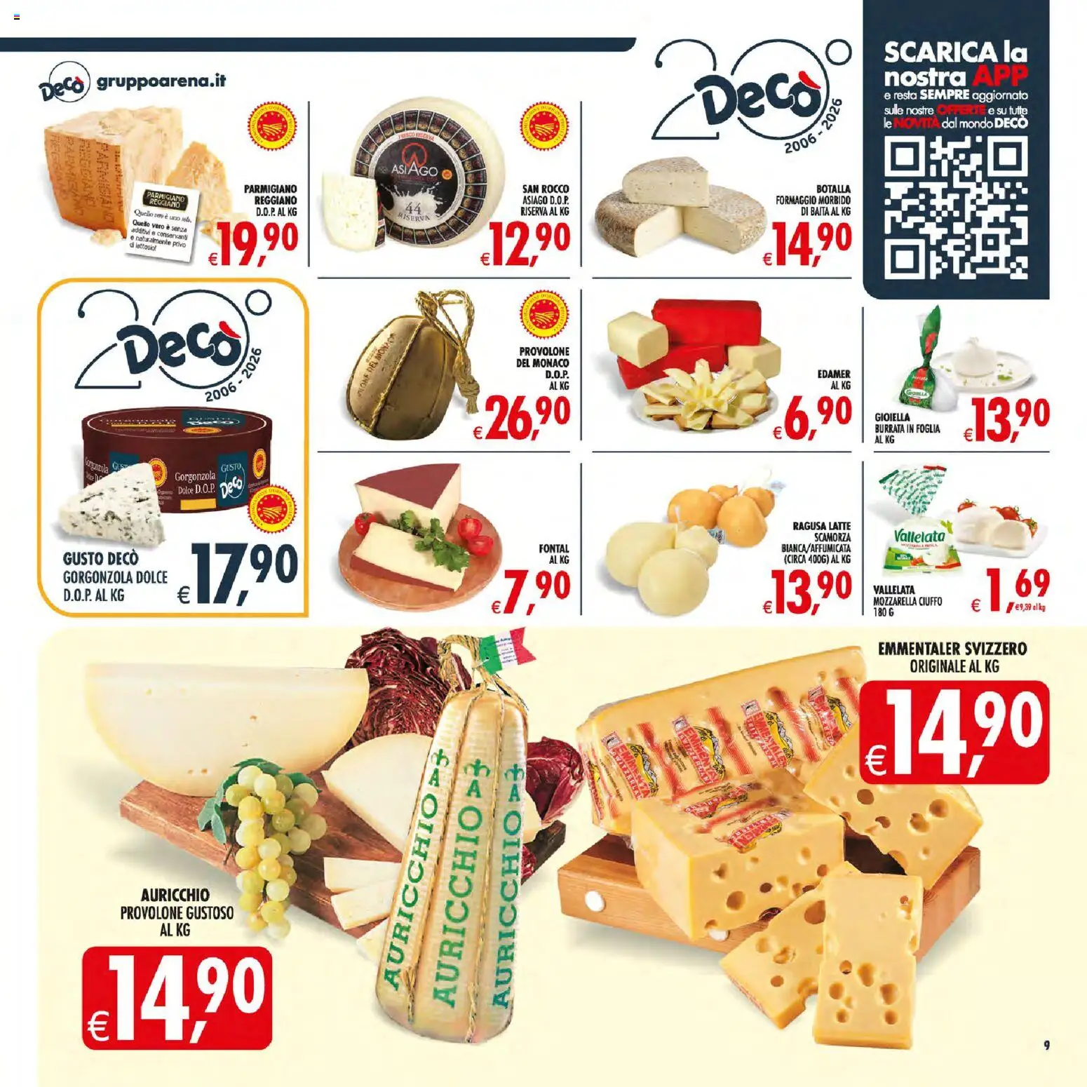 Volantino Decò del 21/08/2026 | Pagina: 13 | Prodotti: Provolone, Mozzarella, Formaggio morbido, Parmigiano