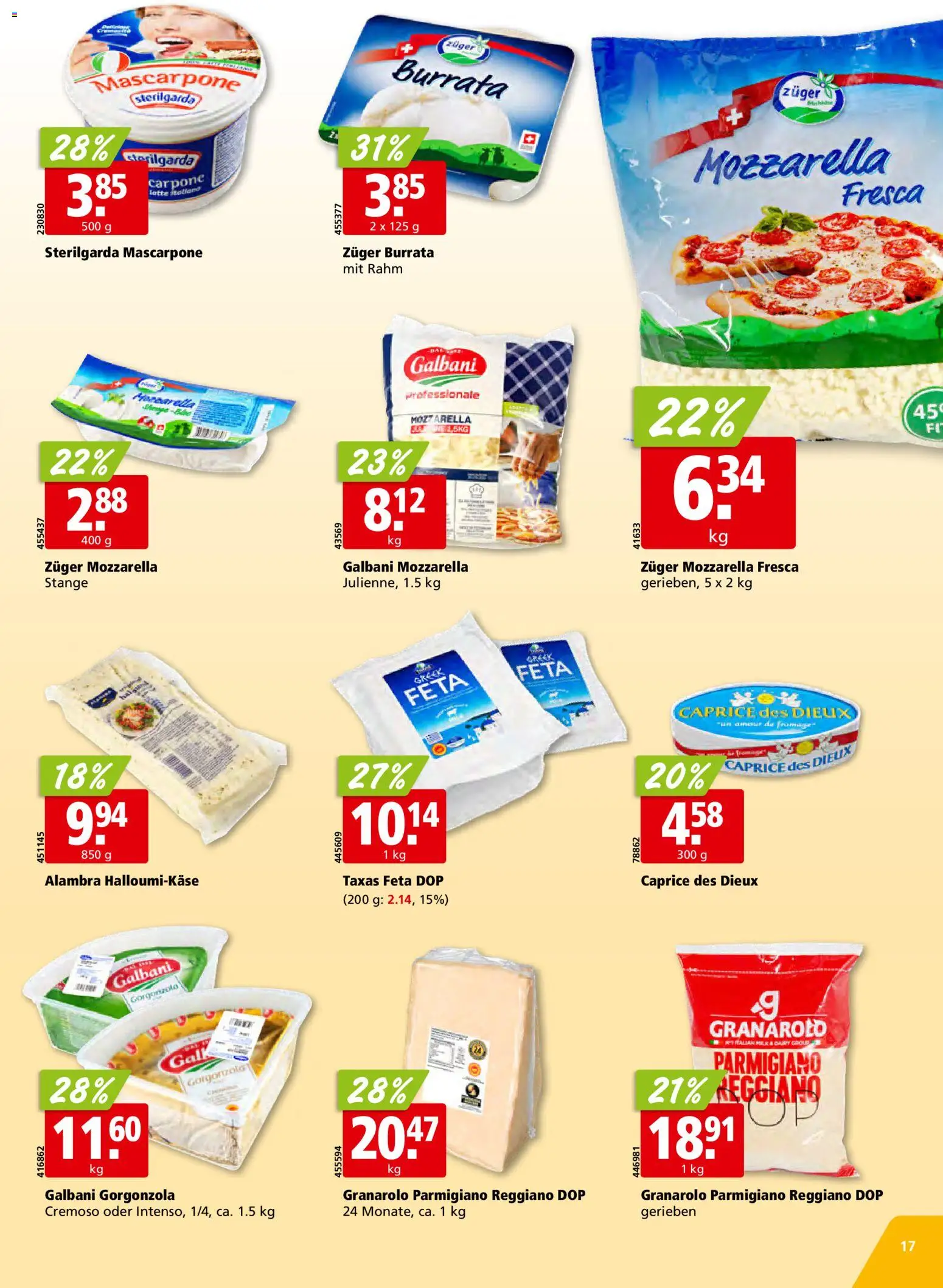 Aligro aktionen Schlieren, Gossau SG, Frauenfeld, Rapperswil-Jona, Sargans, Bern – gültig ab 25.05.2026 | Seite: 17 | Produkte: Feta, Mascarpone, Fennikel