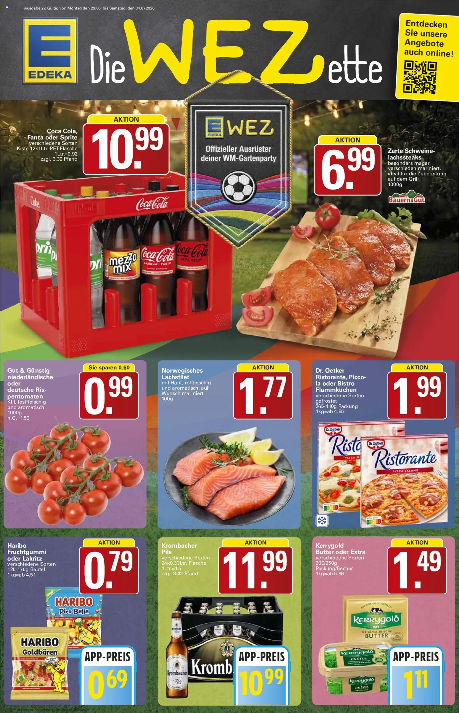 WEZ Prospekt – gültig ab 29.06.2026 | Seite: 1 | Produkte: Ristorante, Coca cola, Haribo, Cola