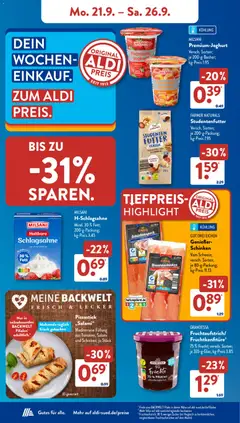 Aldi Süd Prospekt ab 21.09.2026 gültig | Seite: 7 | Produkte: Rock, Socken, Pyjama, Kleid