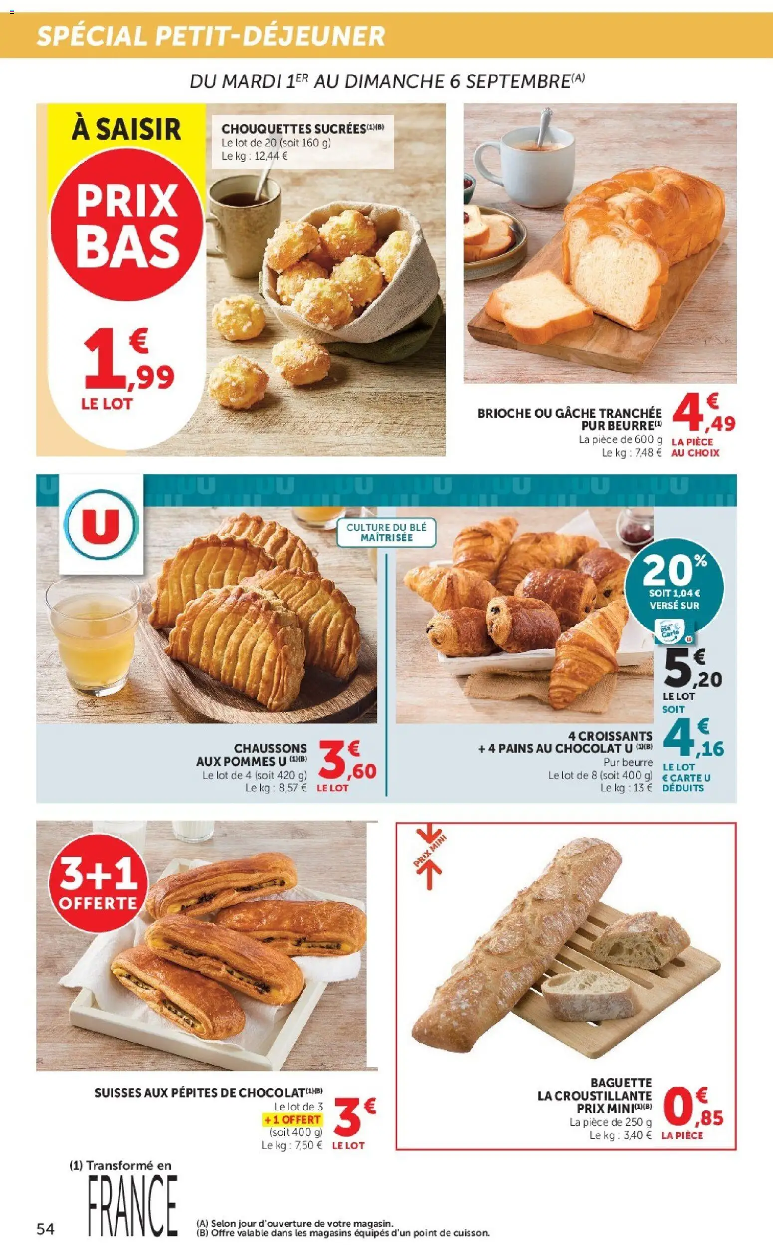 {H1} | Page: 54 | Produits: Pépites de chocolat, Chocolat, Gache tranchée, Chaussons