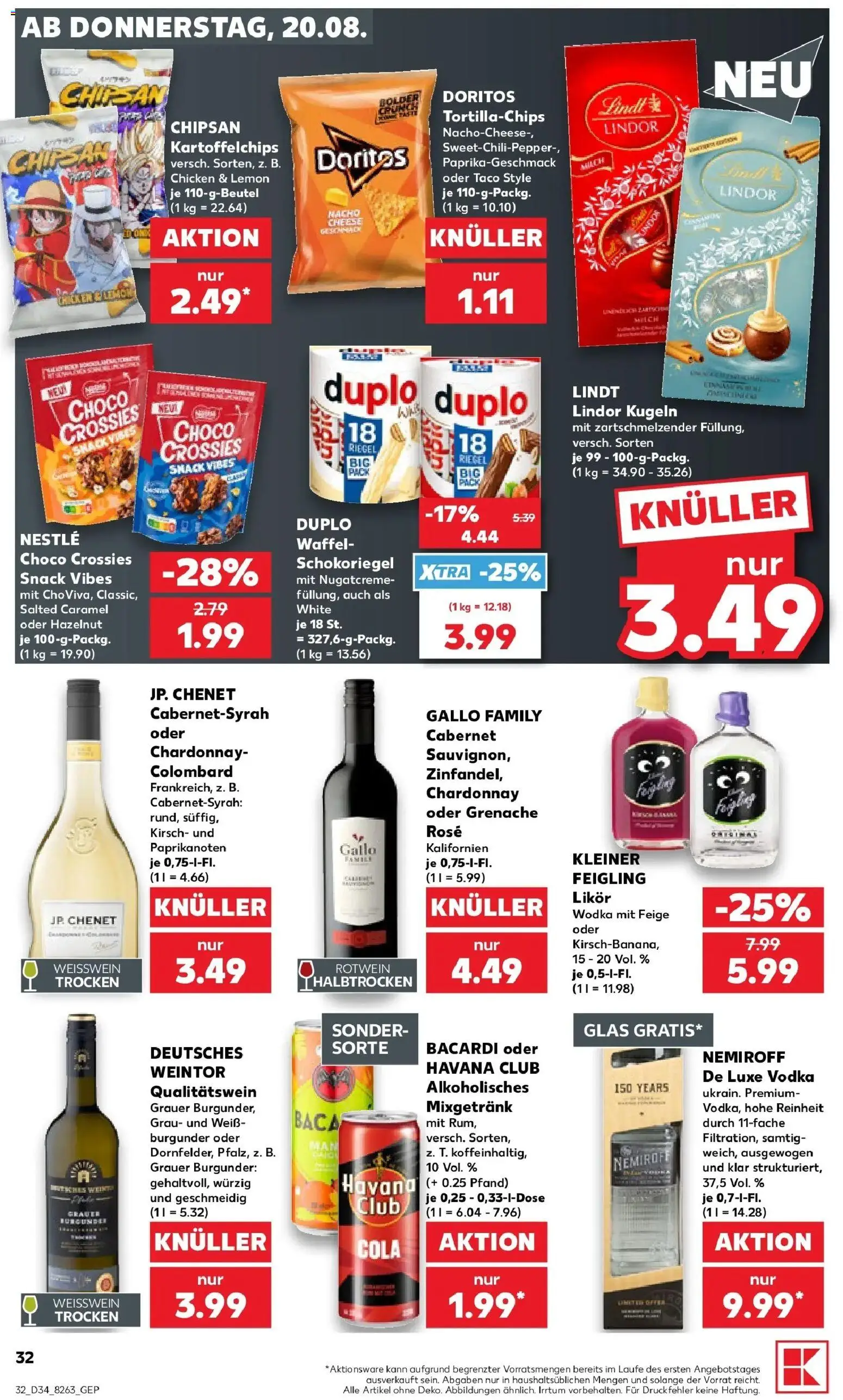 Prospekt Kaufland ab 17.08.2026 » Angebote Online zum Blättern | Seite: 43 | Produkte: Havana club, Likör, Lindor, Lindt