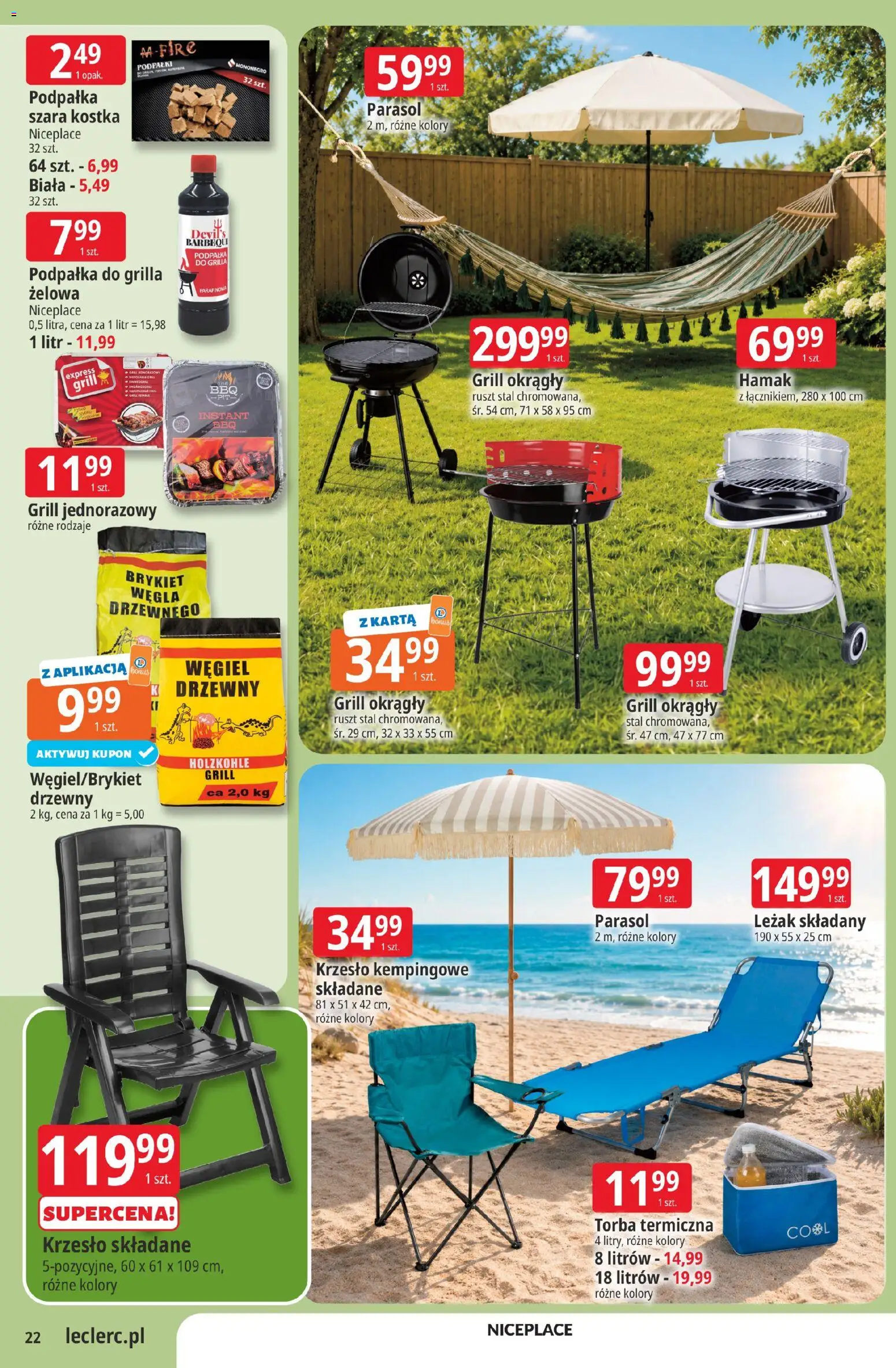 E.Leclerc gazetka - Elbląg od 02.06.2026 | Strona: 22 | Produkty: Karta, Grill, Torba termiczna, Leżak