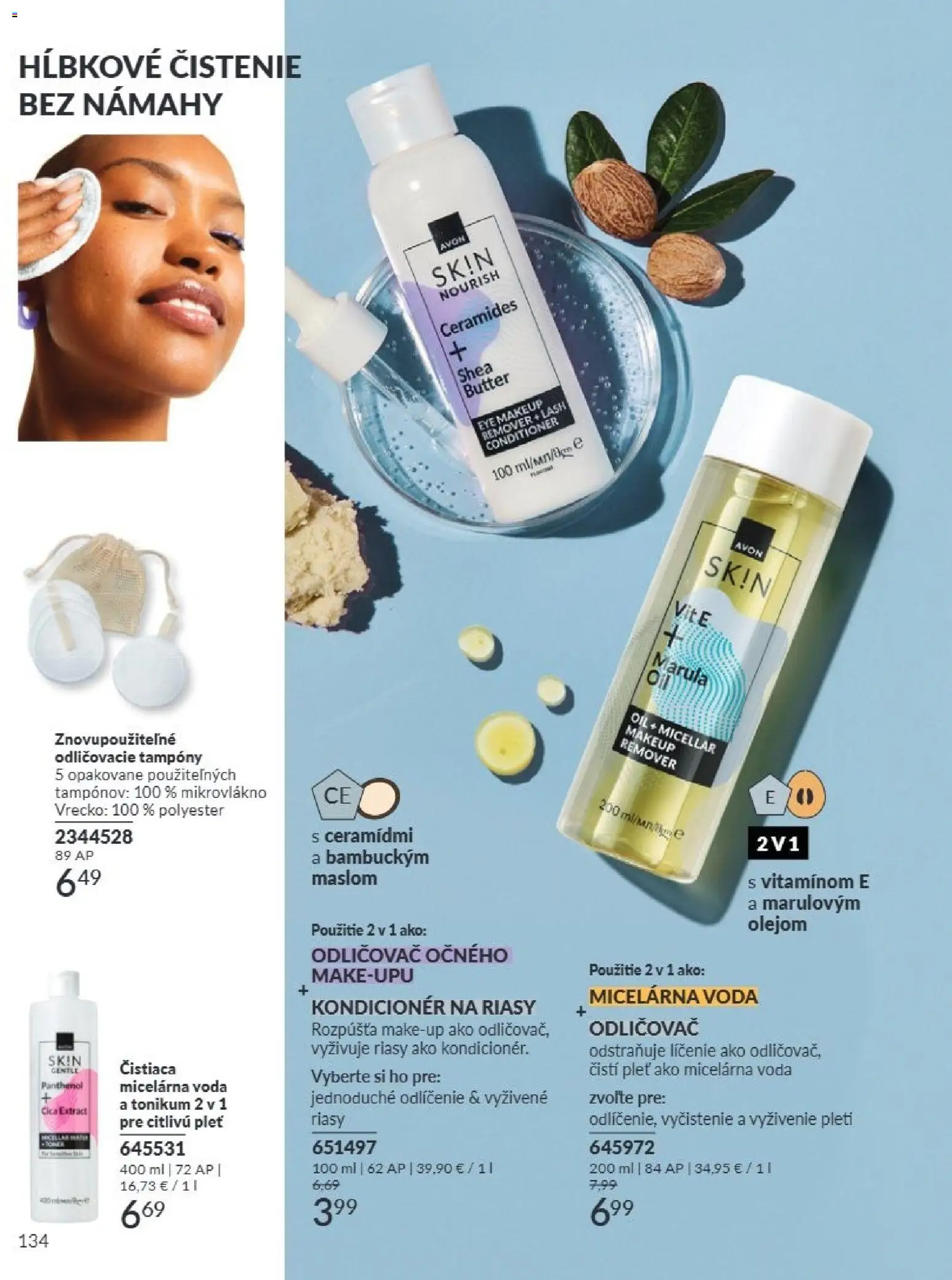 Nové Avon akcie – leták je platný od 01.09.2026 | Strana: 134 | Produkty: Kondicionér, Odličovač, Voda
