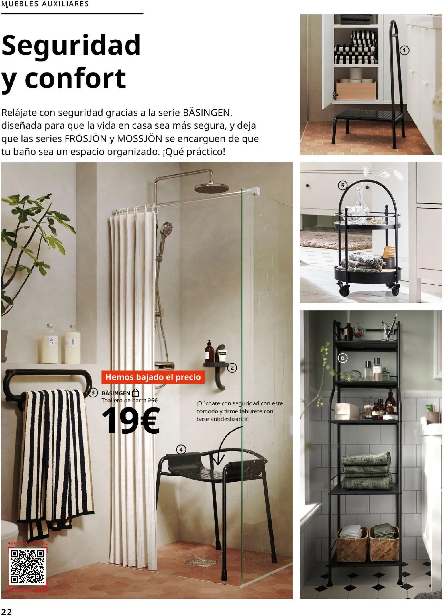 Catálogo IKEA Baňos │ válido desde el 01.02.2026 | Página: 22 | Productos: Taburete, Toallero, Muebles, Baño