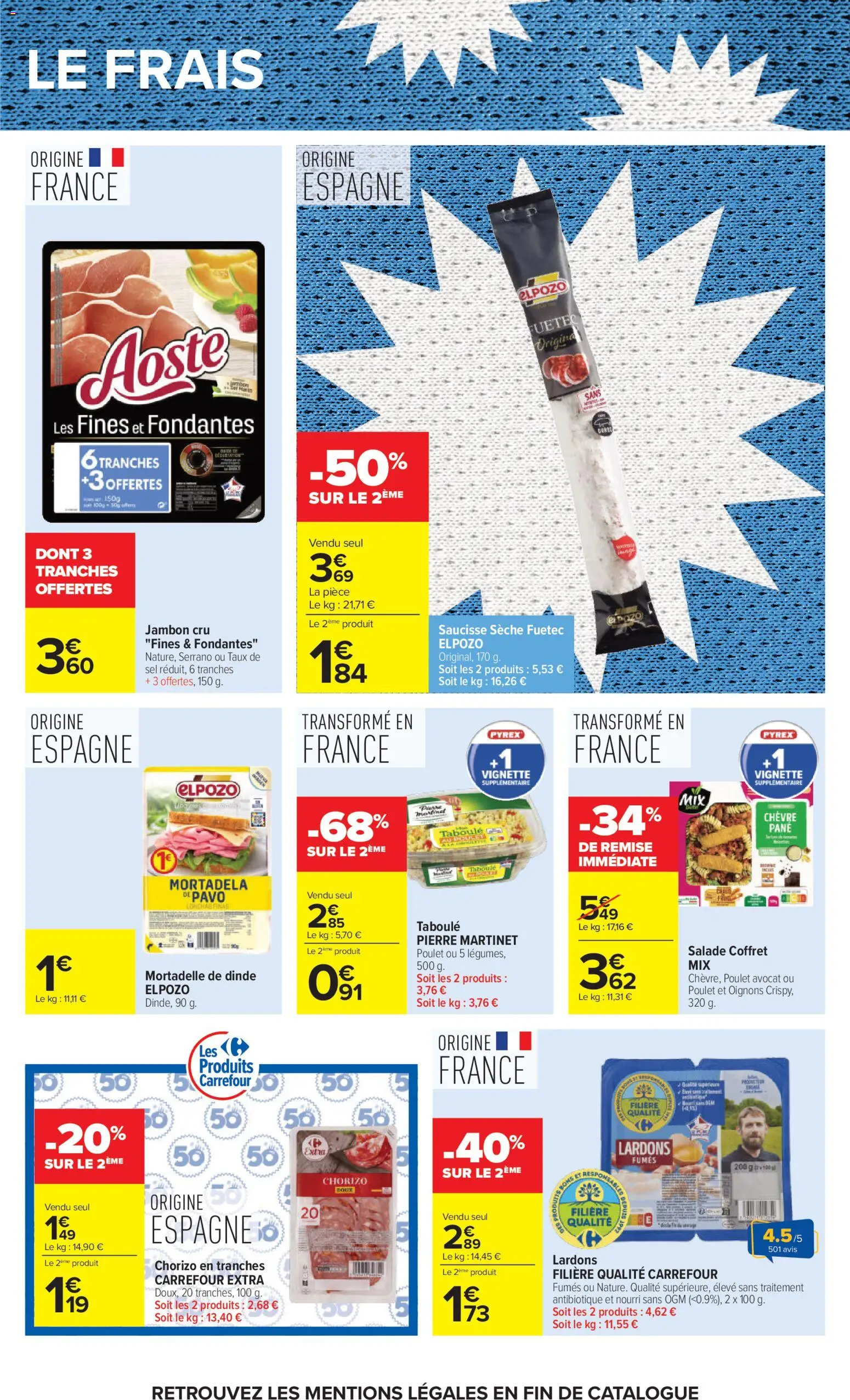 {H1} | Page: 35 | Produits: Avocat, Chorizo, Jambon Cru, Sel