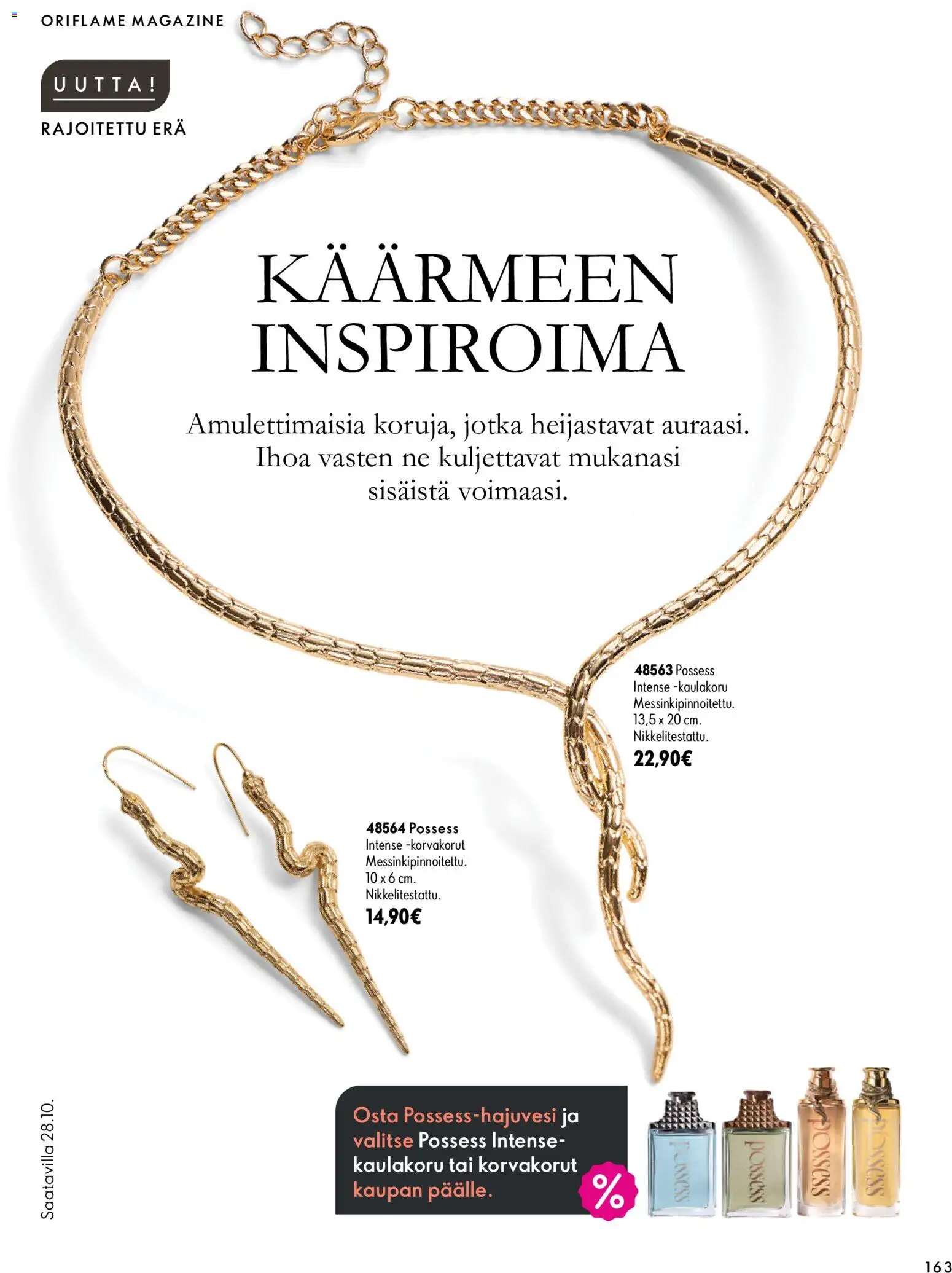 Oriflame tarjoukset – voimassa 07/10/2026 alkaen | Sivu: 163 | Tuotteet: Kaulakoru, Korvakorut